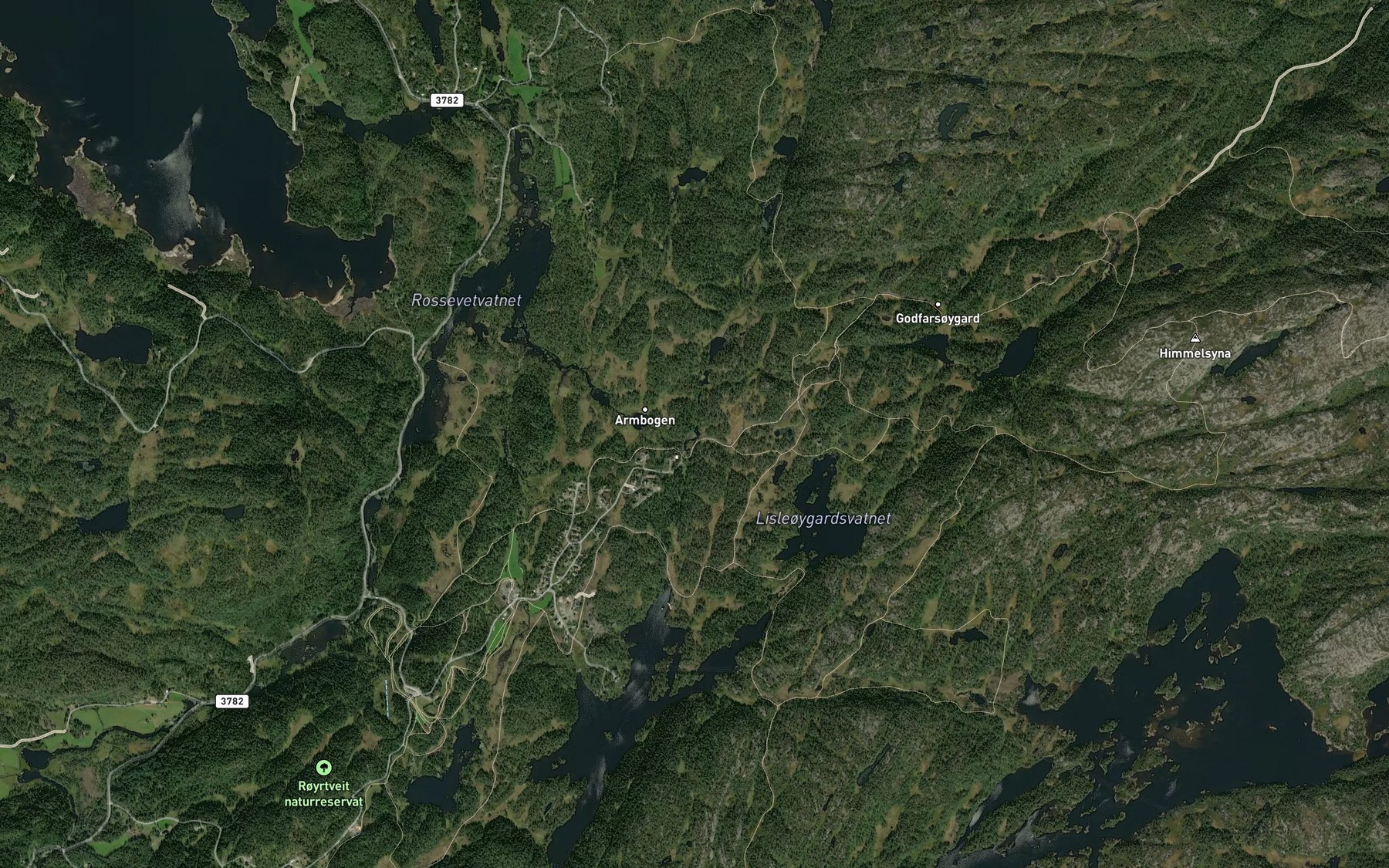 Satellite map of the Takastjonn