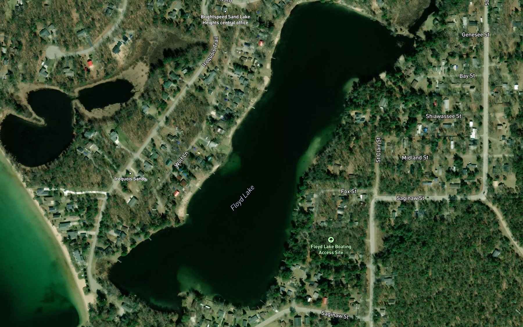 Satellite map of the Floyd Lake