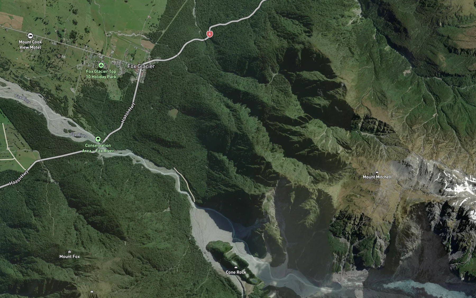 Satellite map of the Yellow Creek