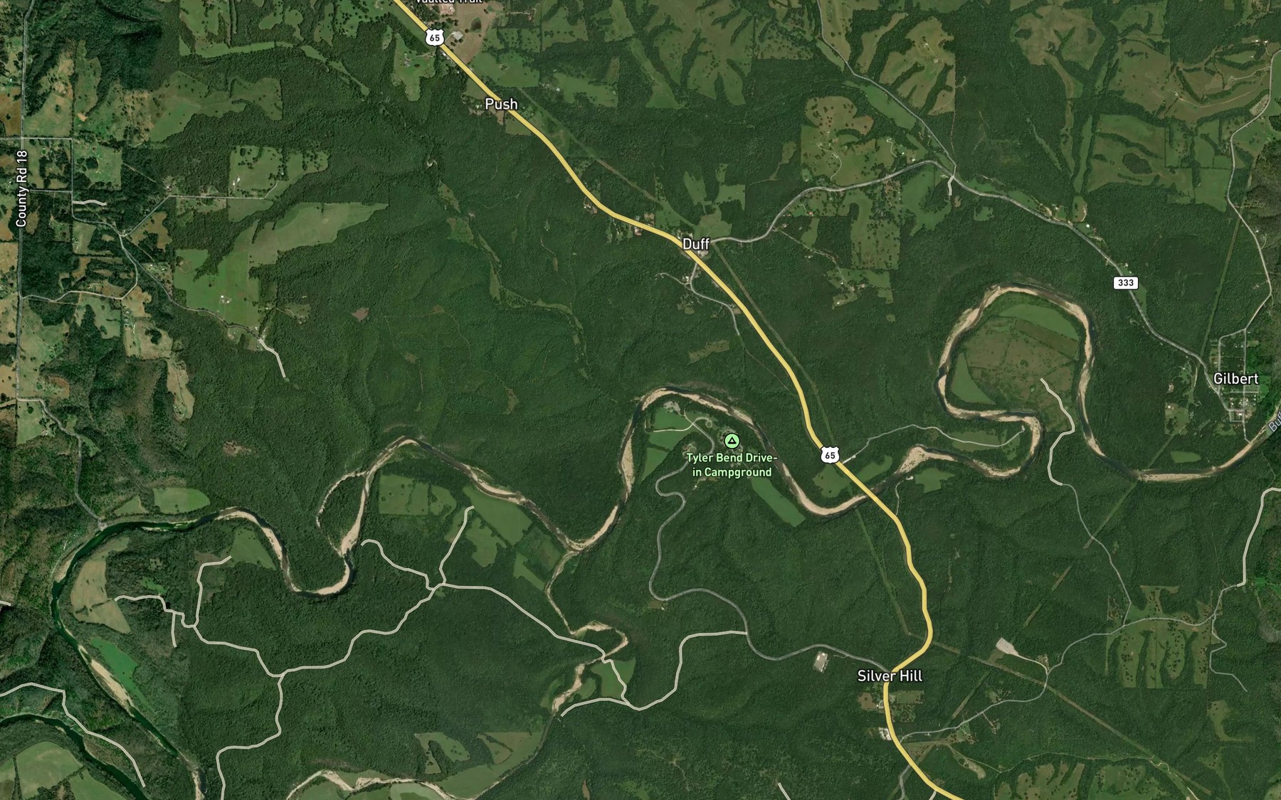 Satellite map of the Mill Creek
