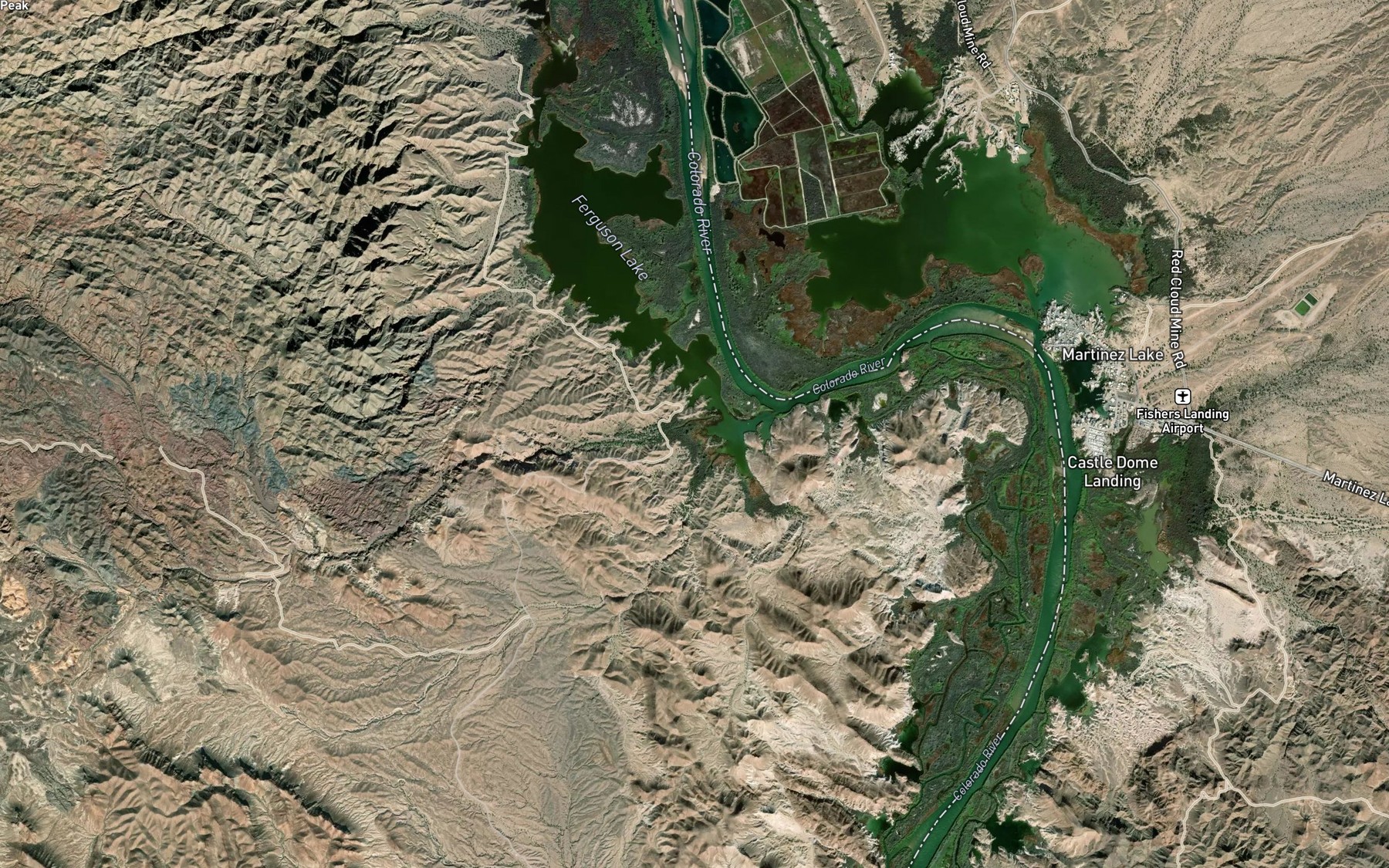 Satellite map of the Ferguson Wash