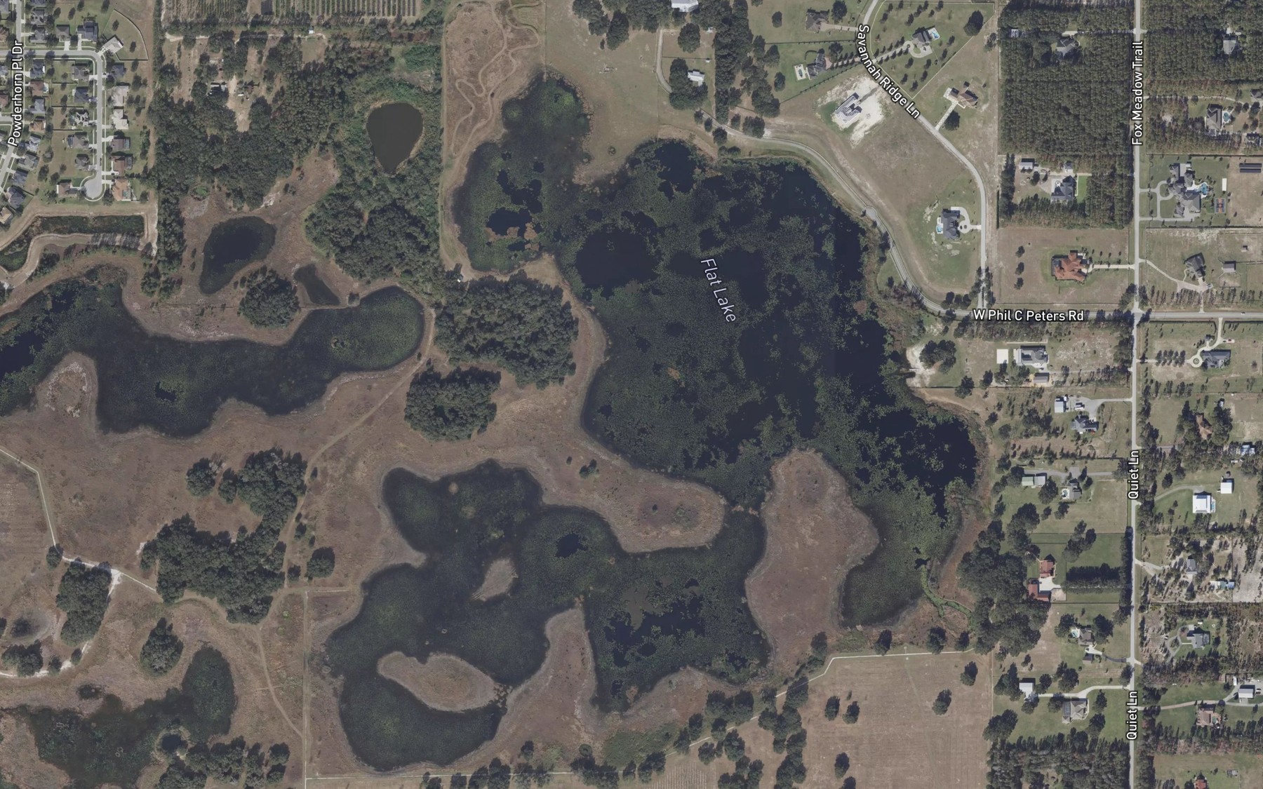 Satellite map of the Flat Lake