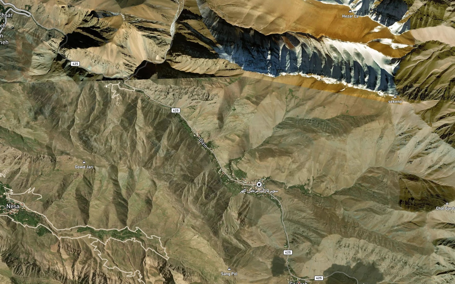 Satellite map of the Cheshmeh-ye Qimas