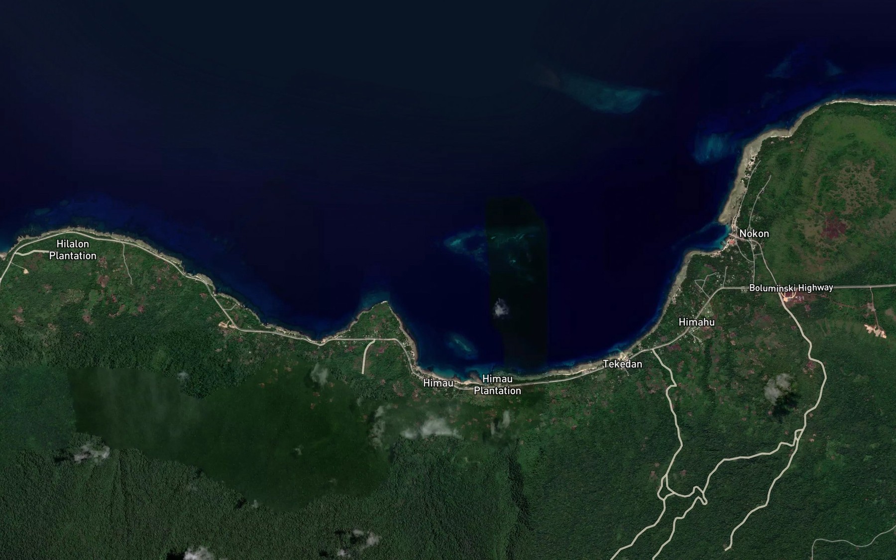 Satellite map of the Elizabeth Bay