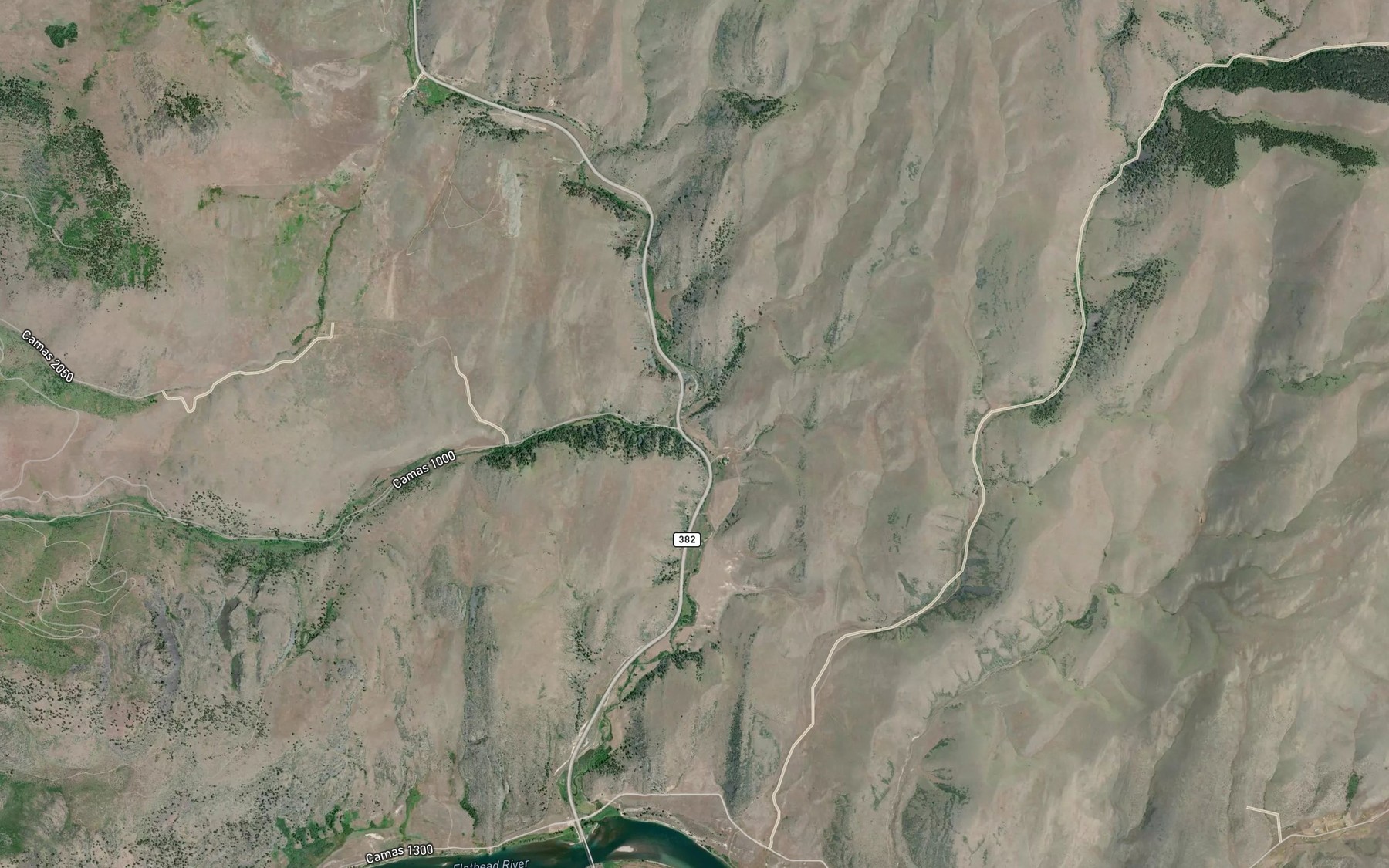 Satellite map of the Clear Creek