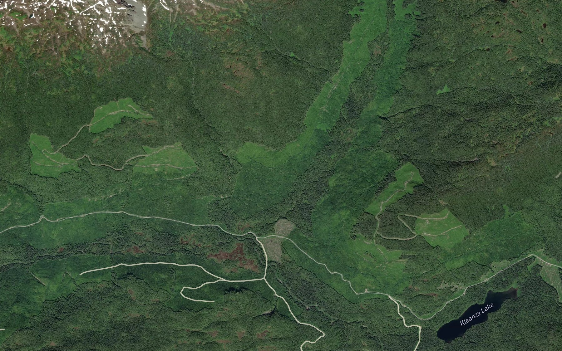 Satellite map of the North Kleanza Creek