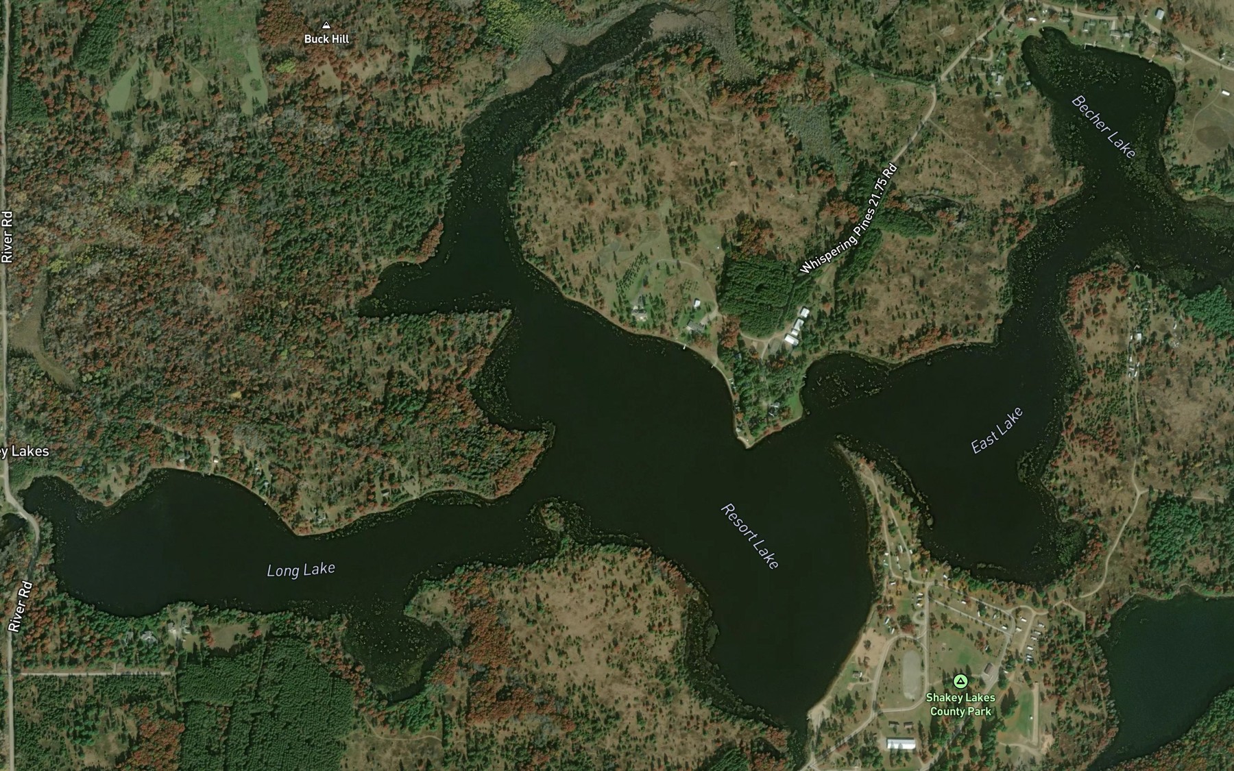 Satellite map of the Resort Lake