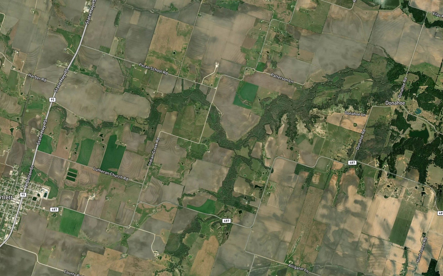 Satellite map of the Town Branch