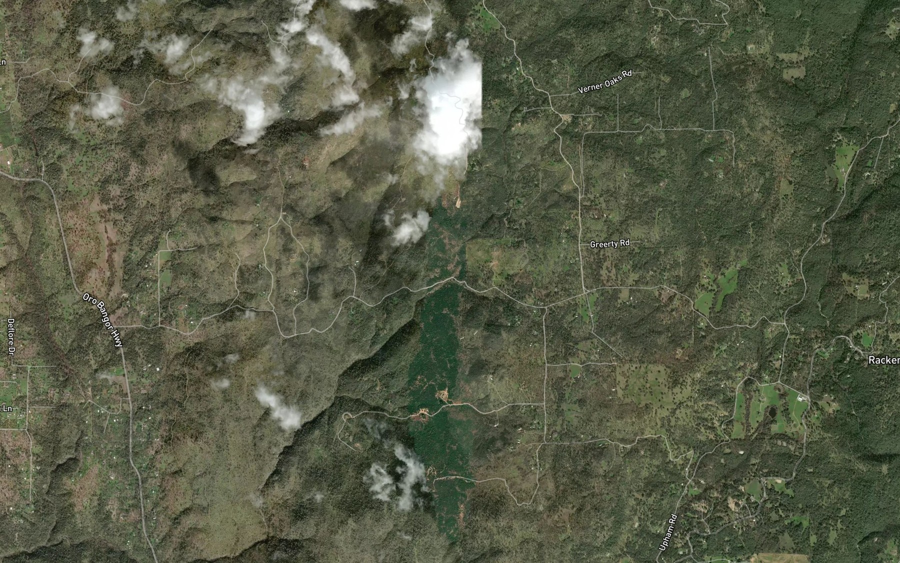 Satellite map of the Upper Rocky Honcut Creek