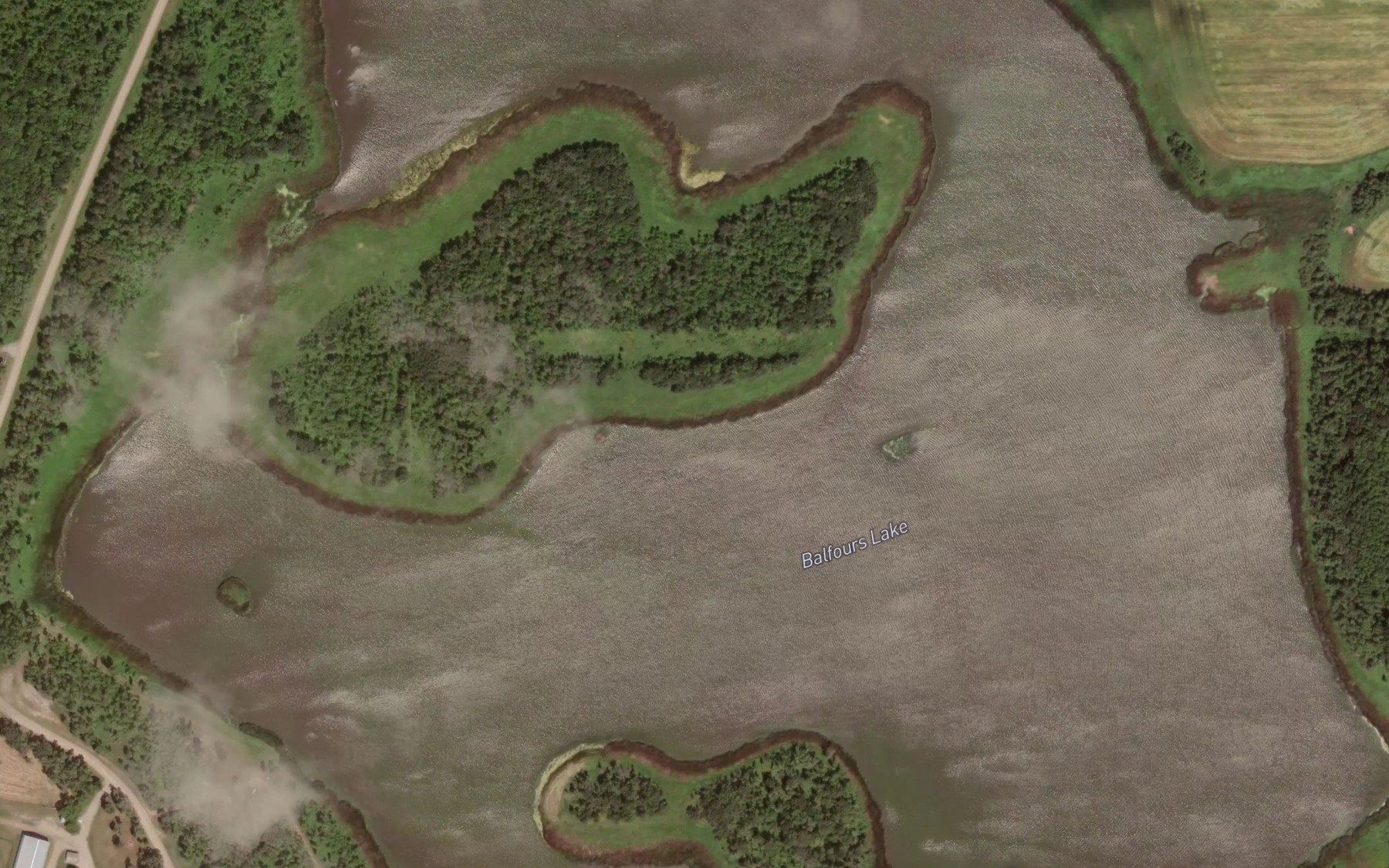 Satellite map of the Balfours Lake