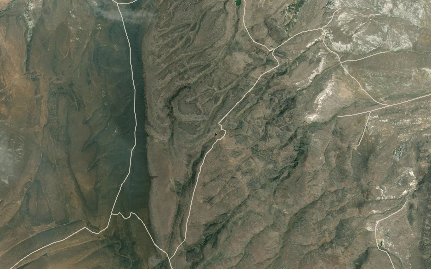 Satellite map of the Negro Rock Reservoir