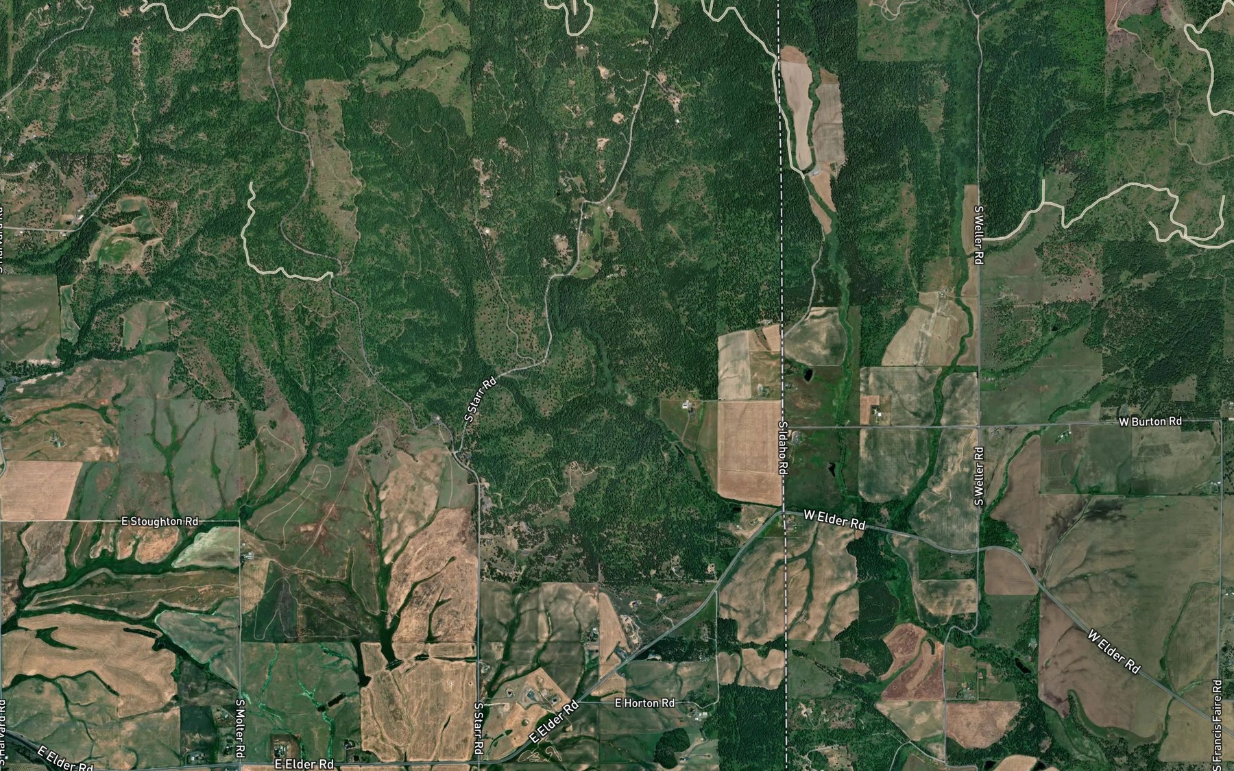 Satellite map of the Olson Creek
