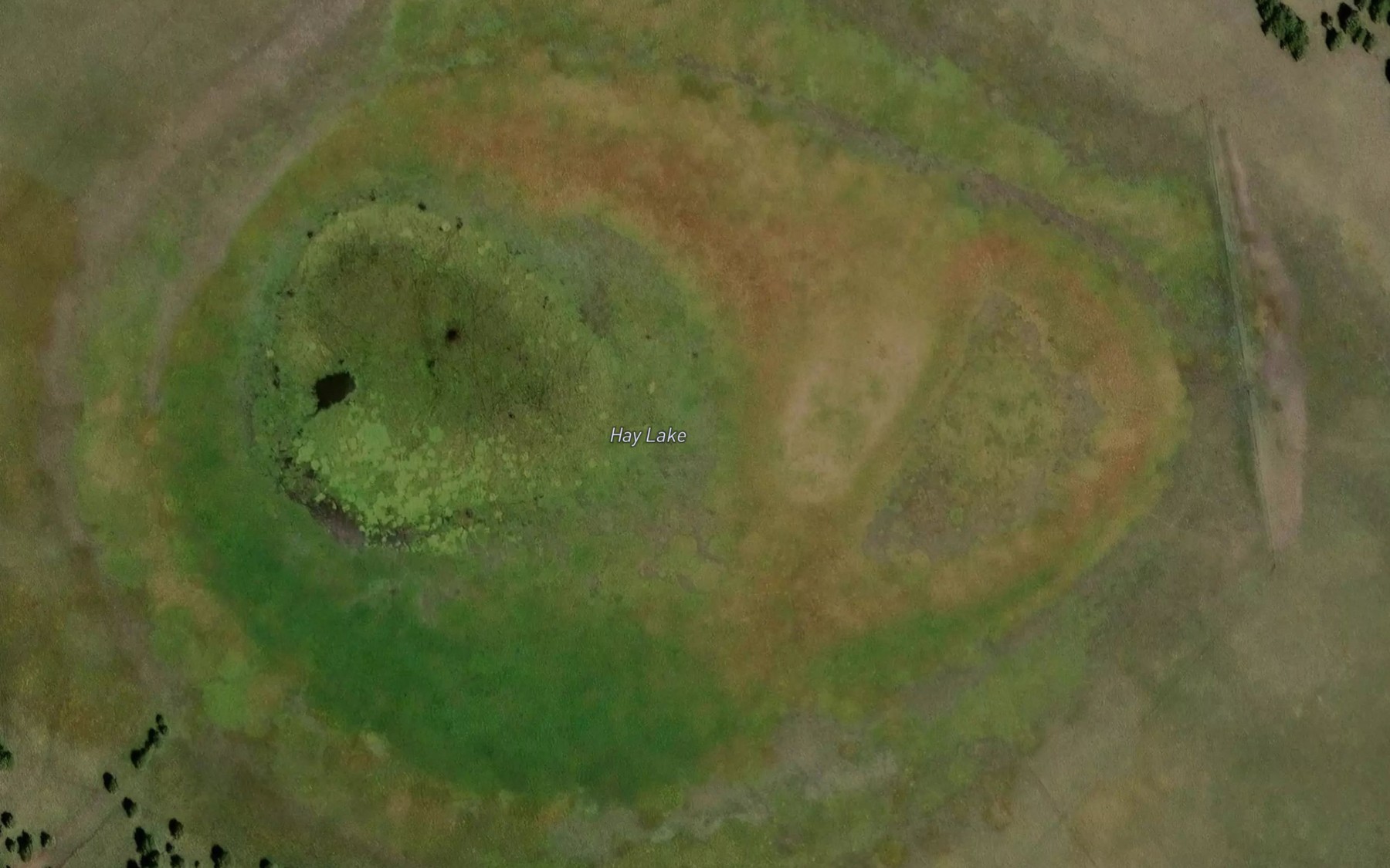 Satellite map of the Hay Lake