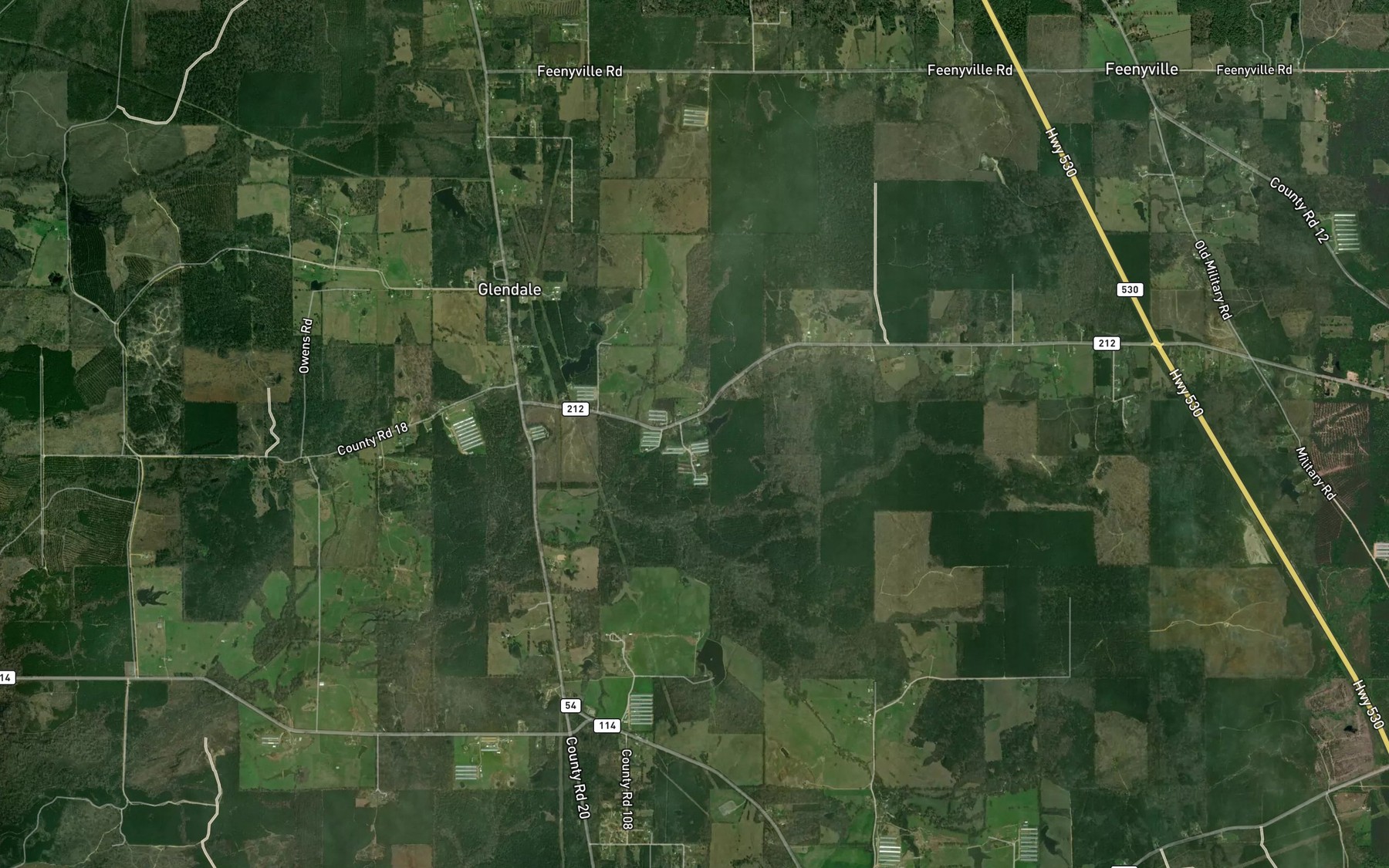 Satellite map of the Capps Lake