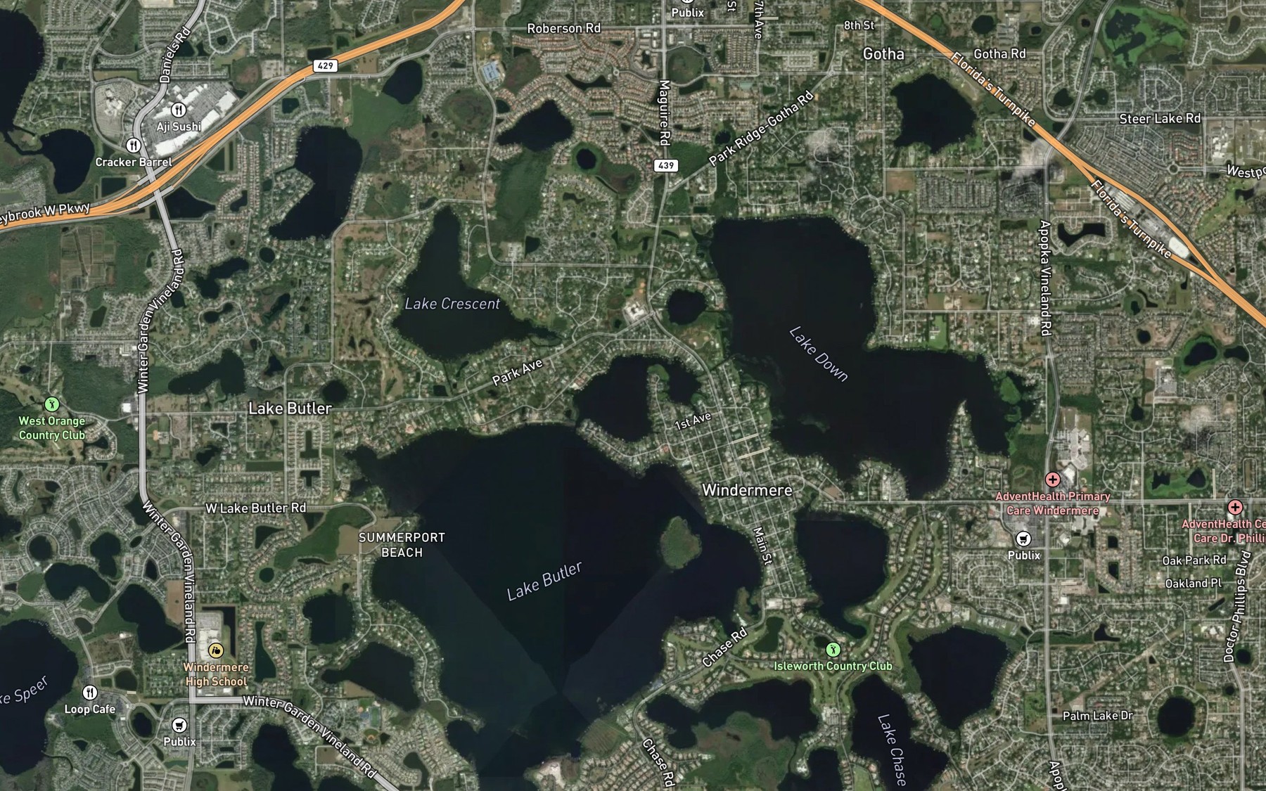 Satellite map of the Wauseon Bay