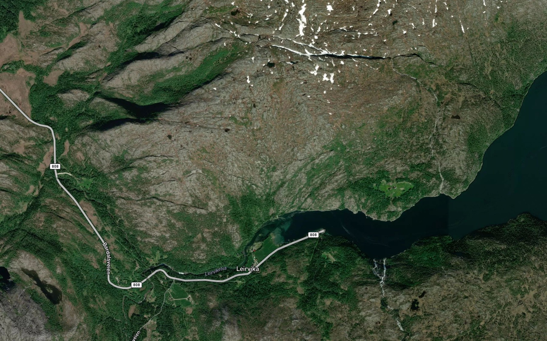 Satellite map of the Kalvikbekken