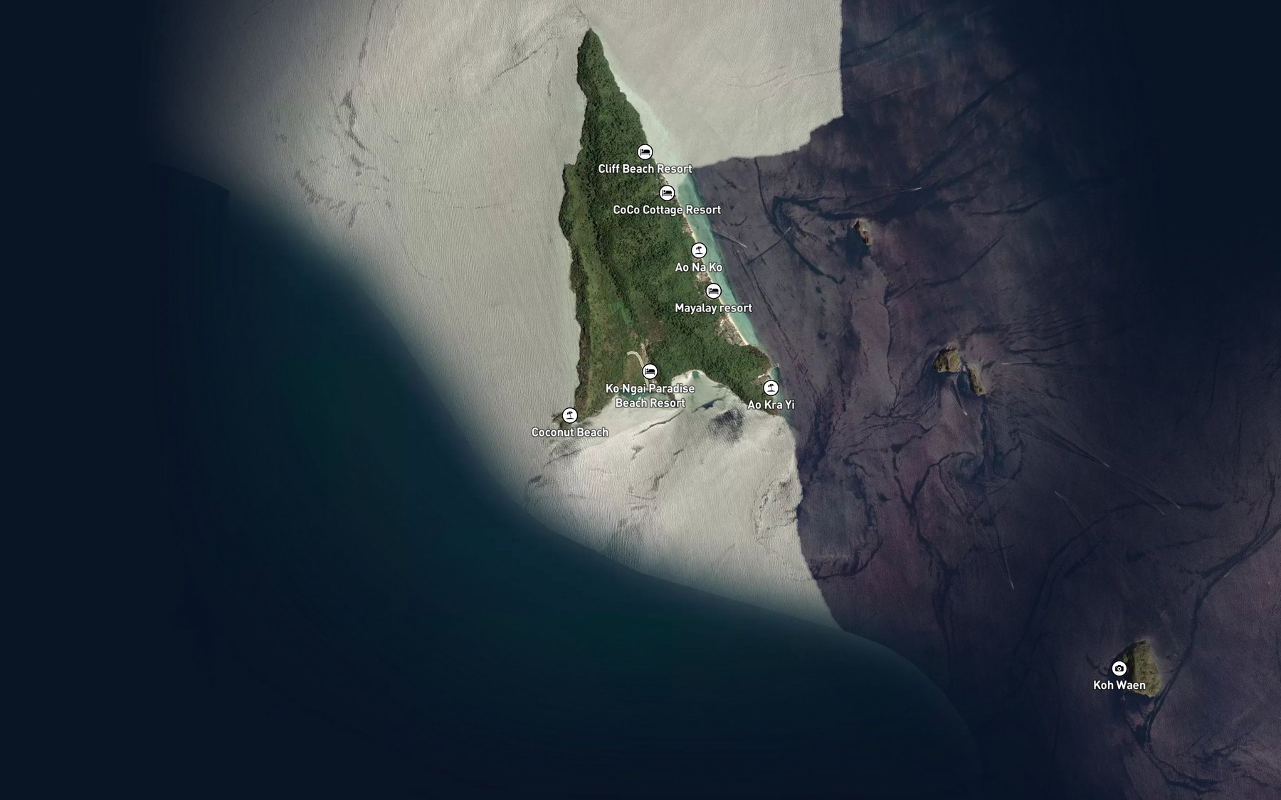 Satellite map of the Ao Muang