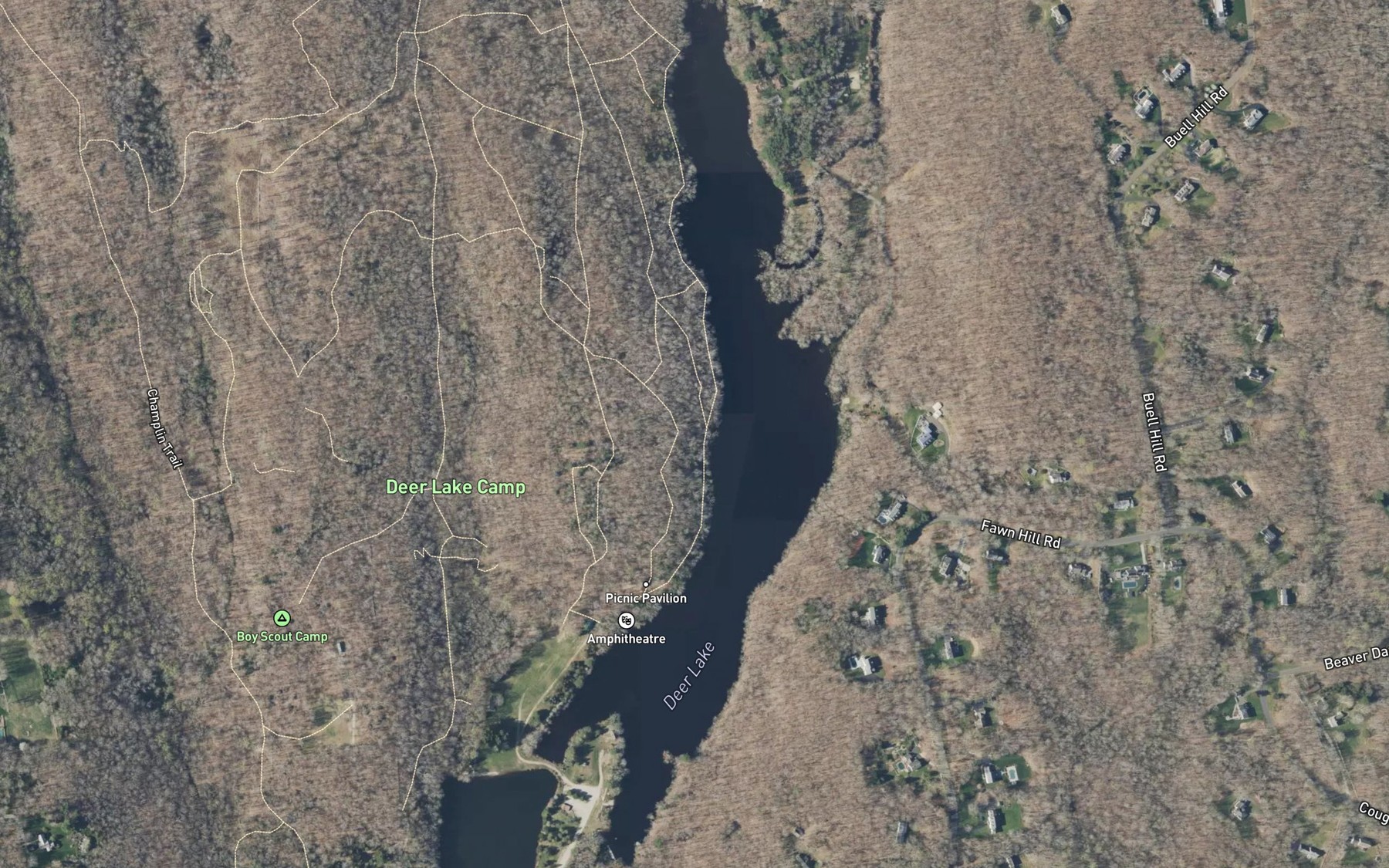 Satellite map of the Deer Lake