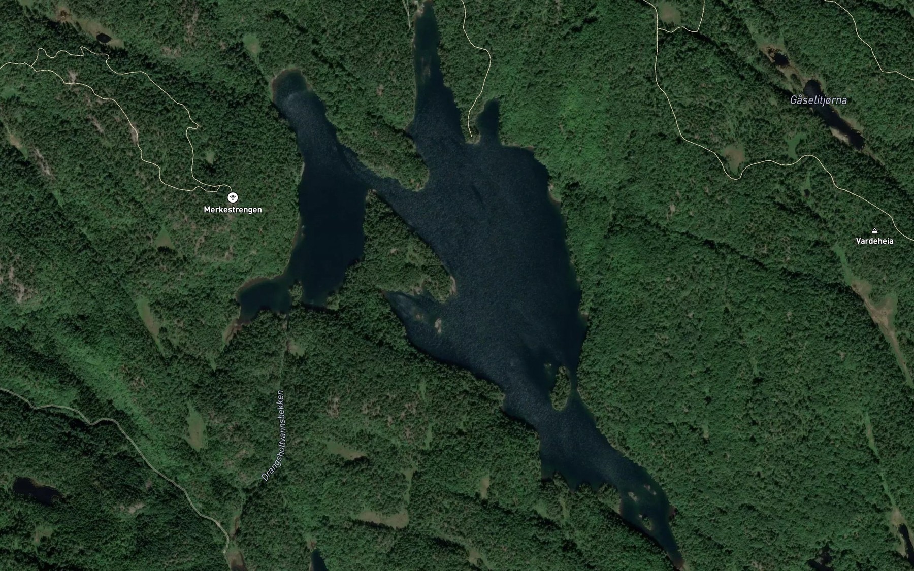 Satellite map of the Drangsholtvatnet