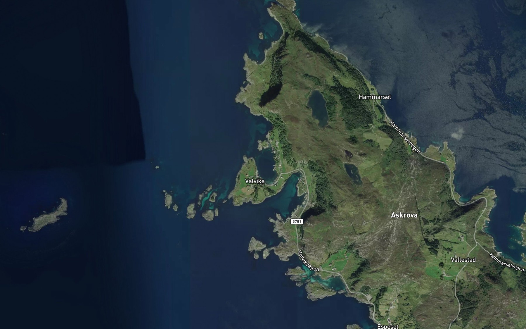 Satellite map of the Valvika