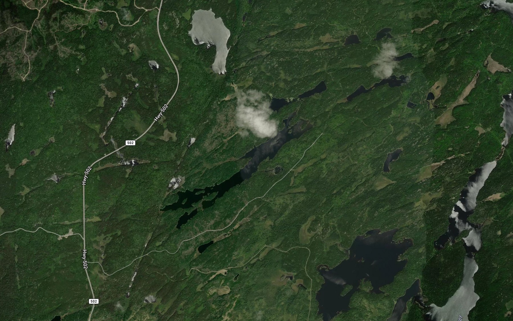 Satellite map of the Secret Lake