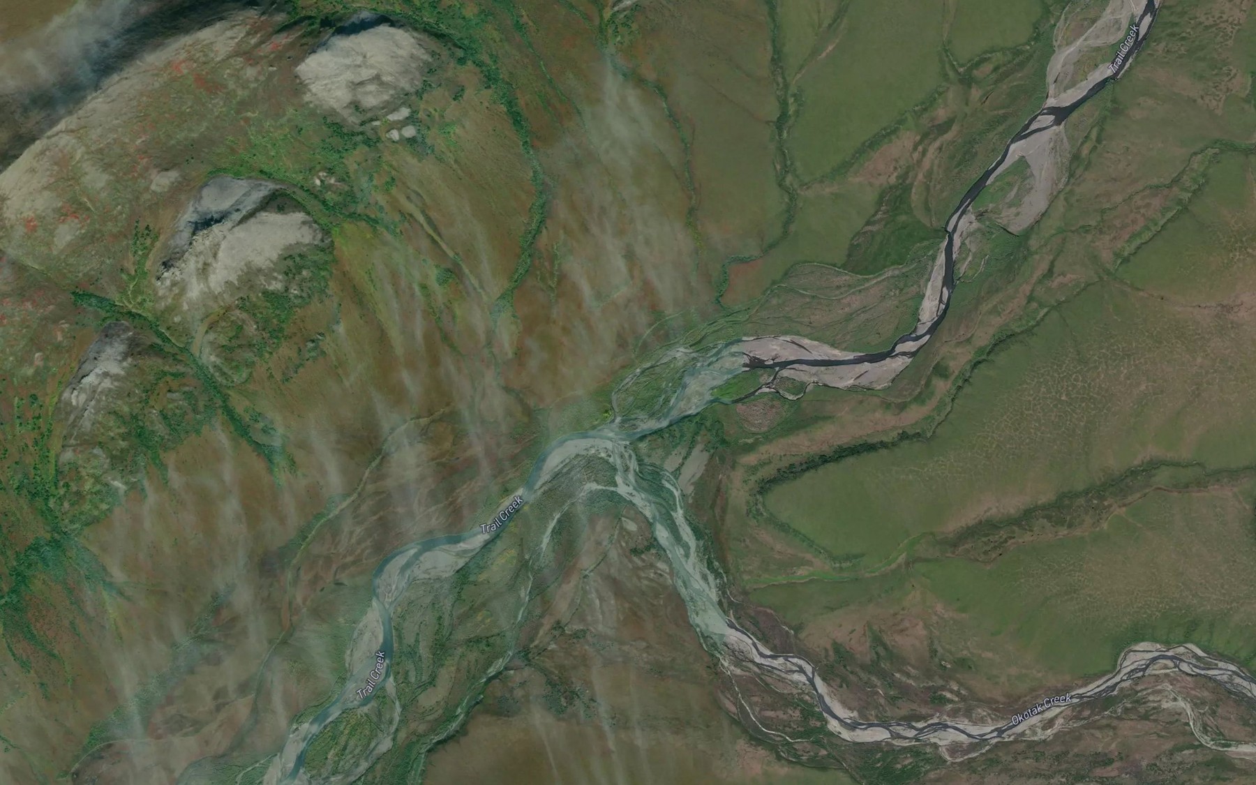 Satellite map of the Okotak Creek