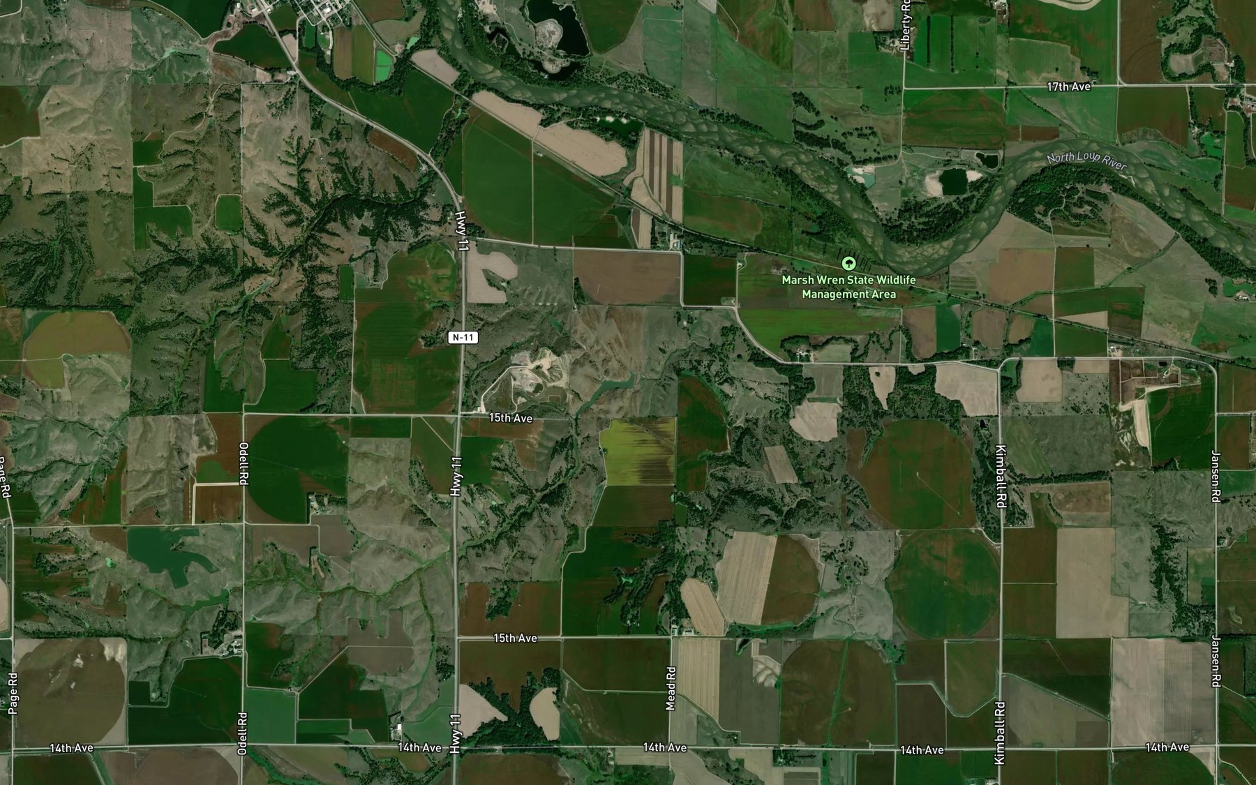 Satellite map of the Grade Stabilization Reservoir 1-1