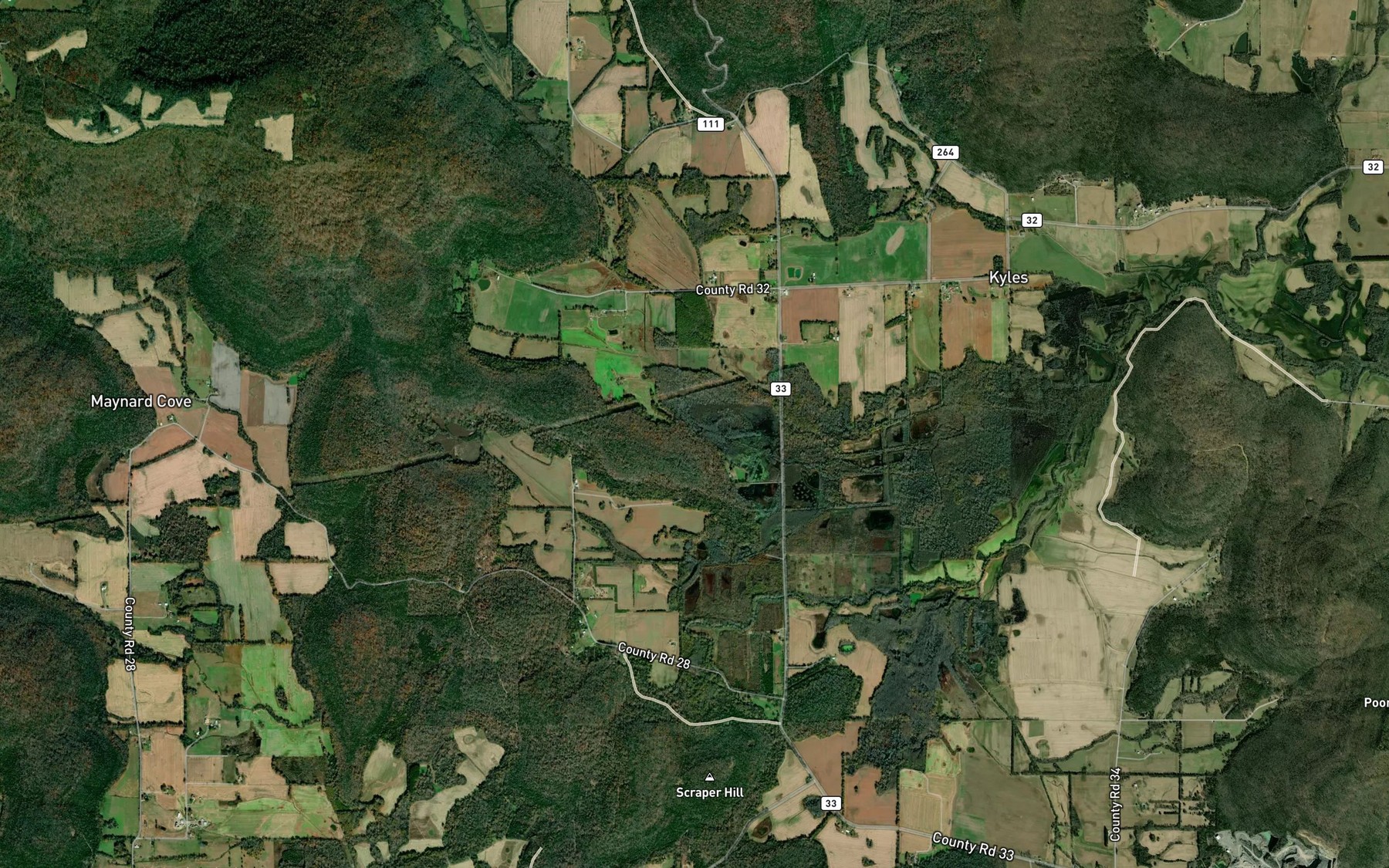 Satellite map of the Flag Spring