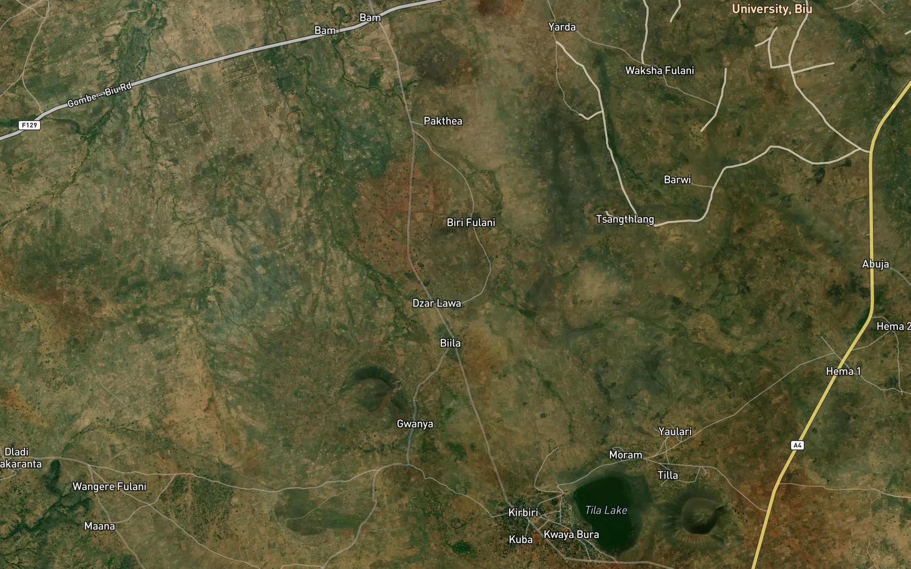 Satellite map of the Mangwba Hill