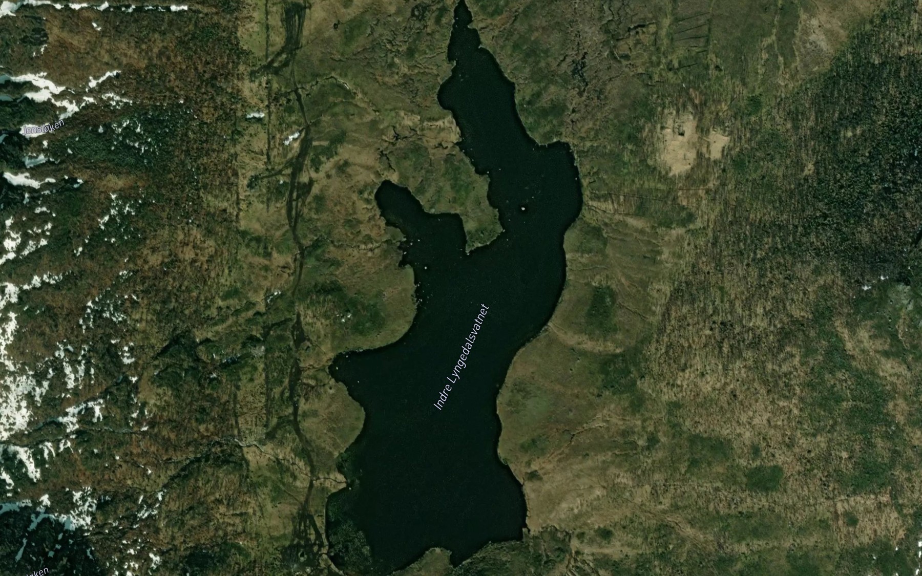 Satellite map of the Lyngedalsvatnet,in