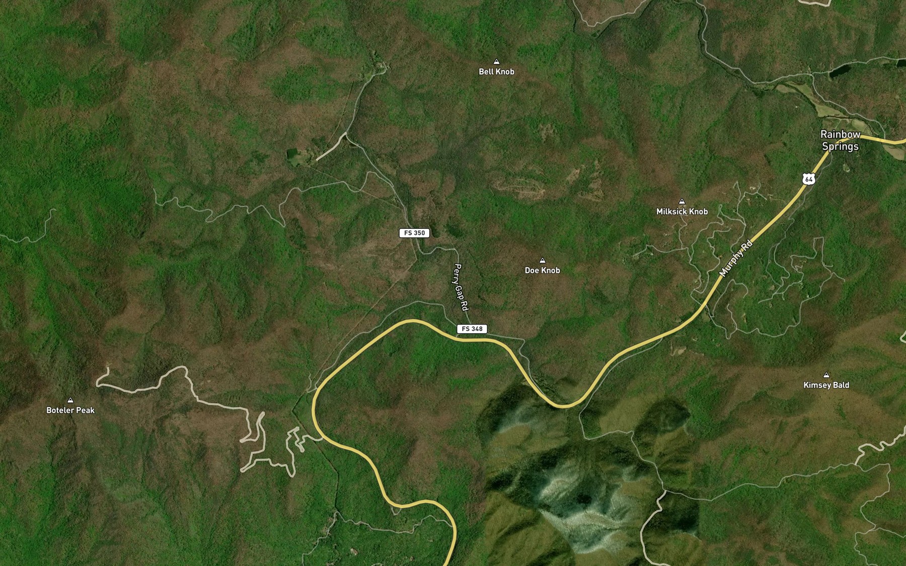 Satellite map of the Glade Branch