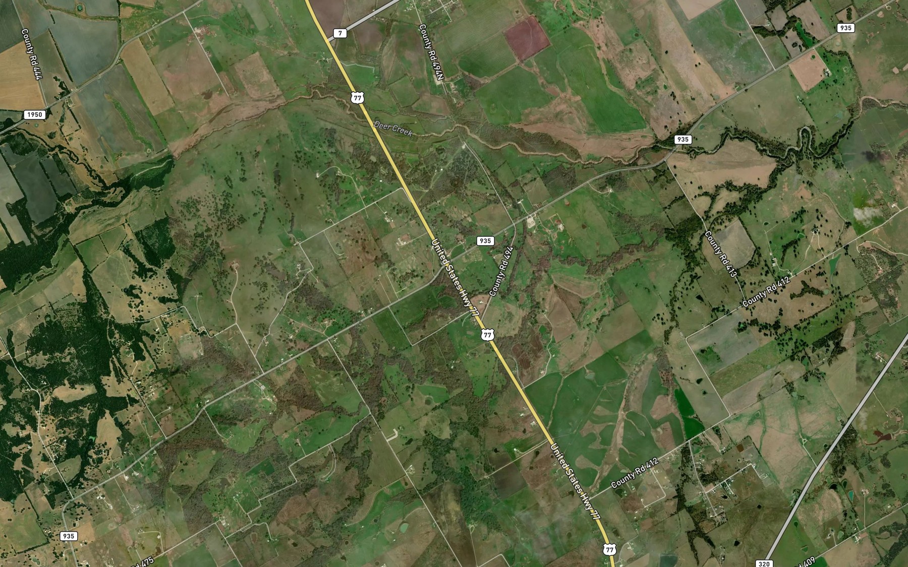 Satellite map of the Little Deer Creek
