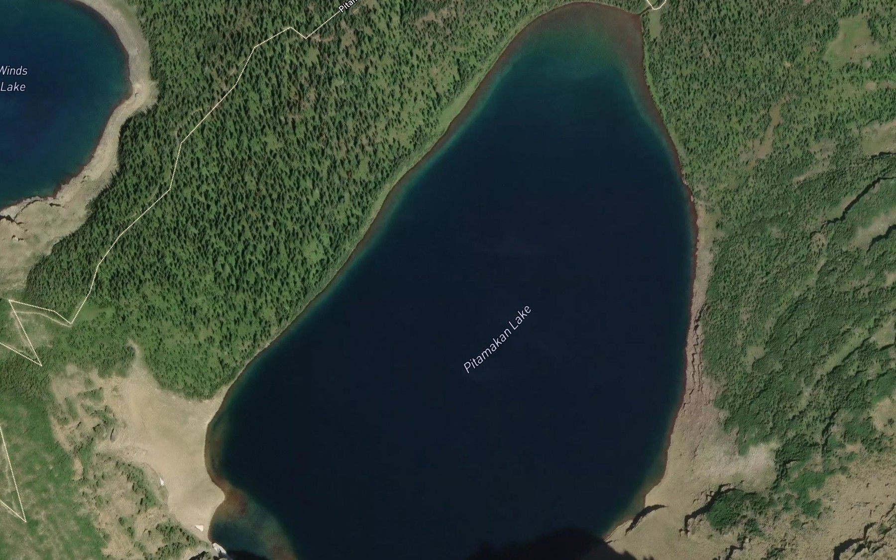 Satellite map of the Pitamakan Lake