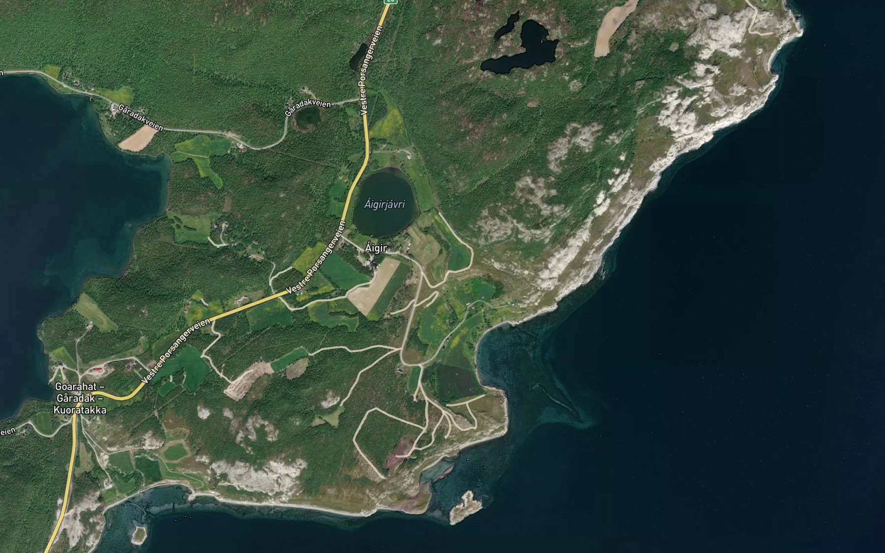 Satellite map of the Gadjajohka