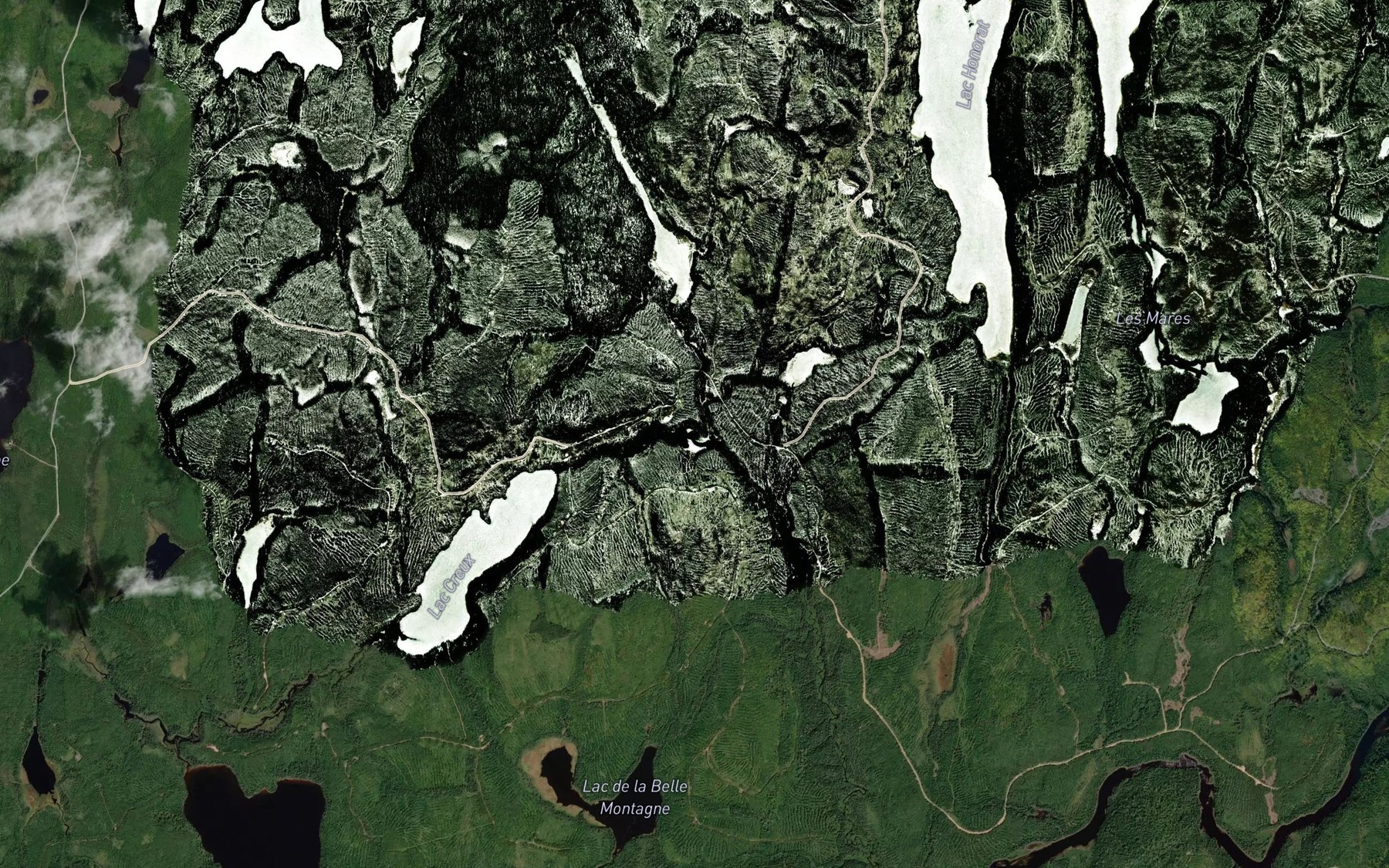Satellite map of the Petit lac Rat Musque