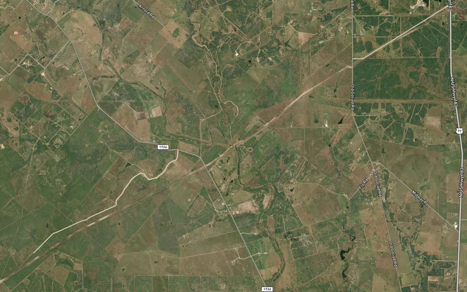 Satellite map of the Peters Creek