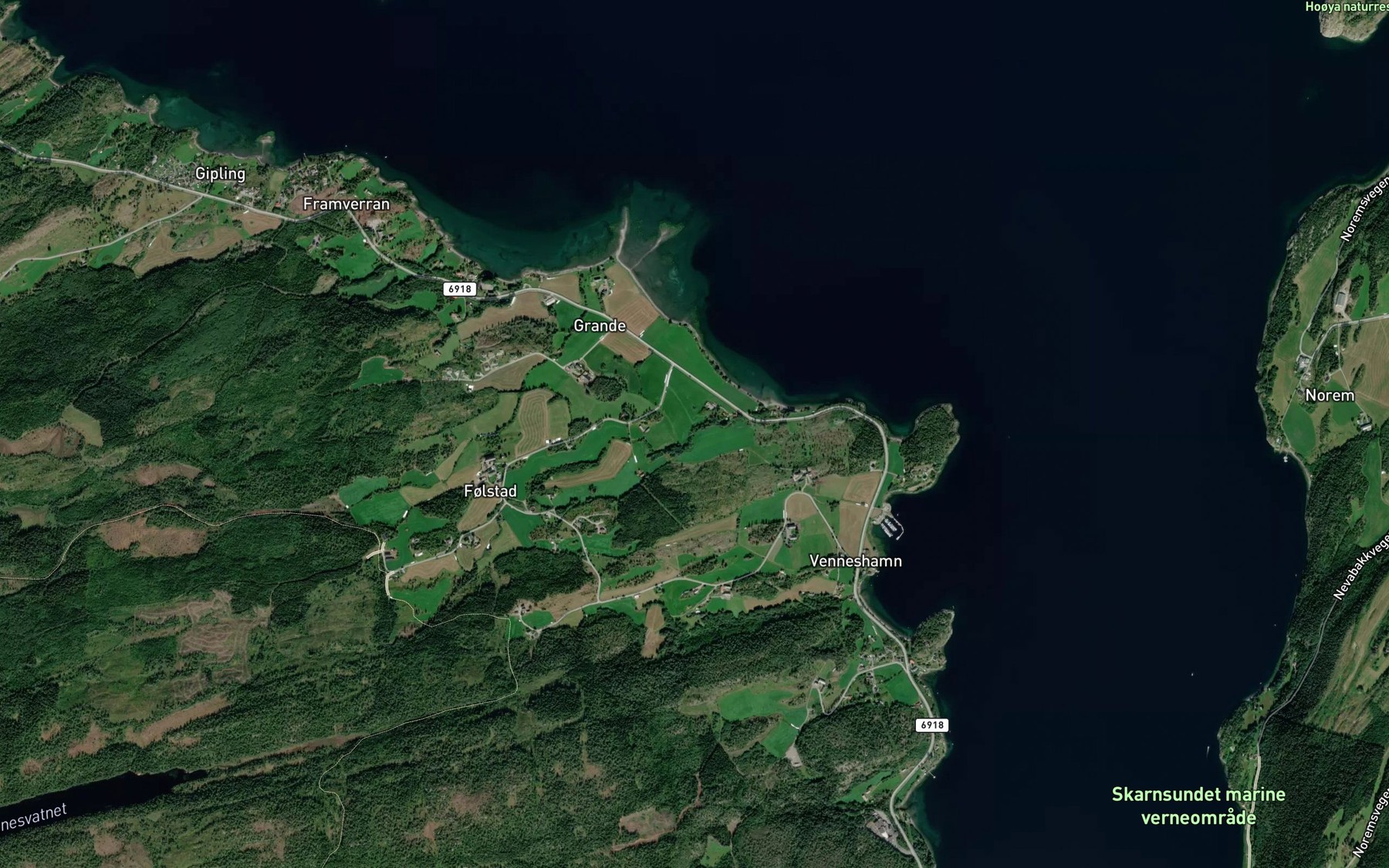 Satellite map of the Brudalsbekken