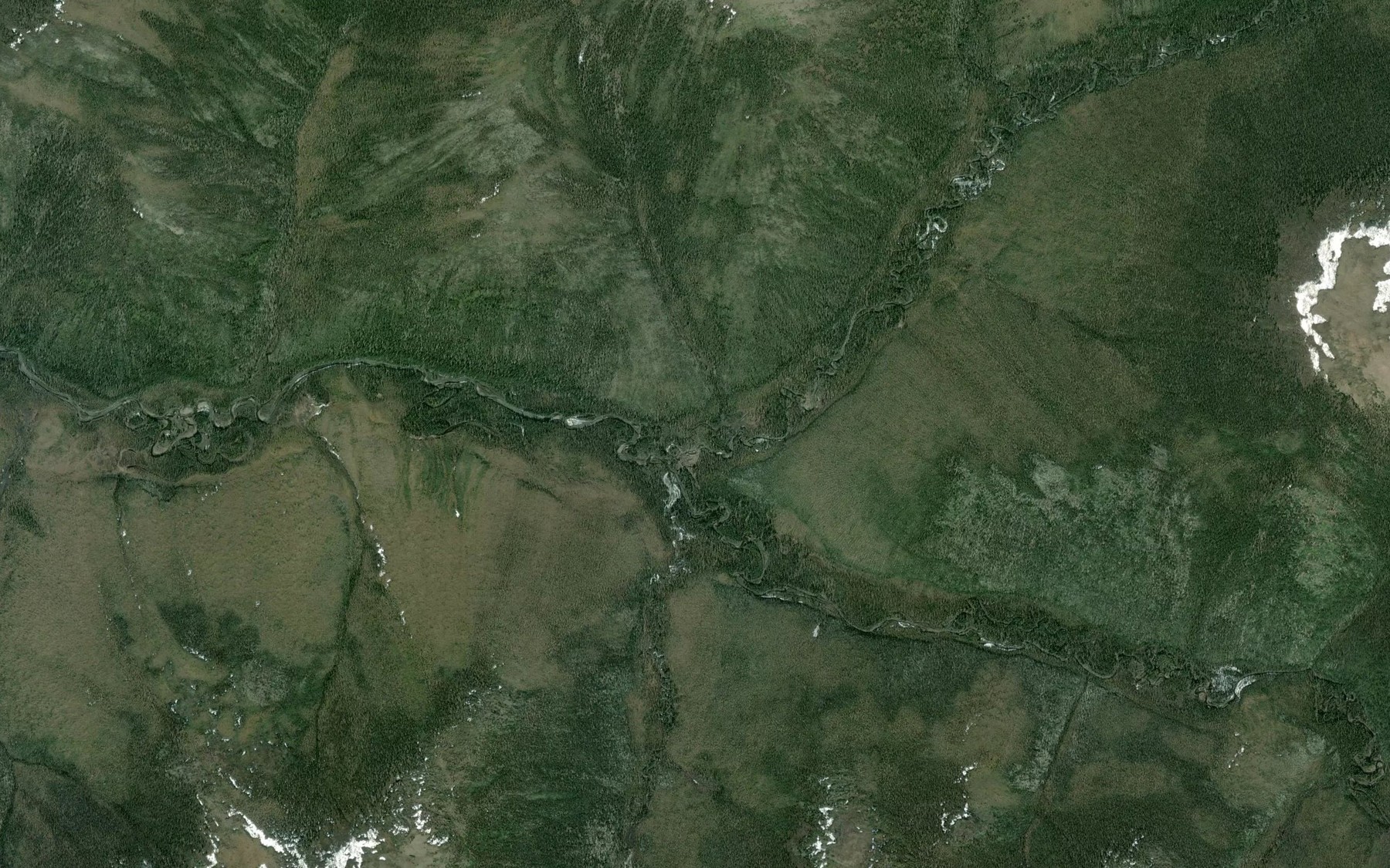Satellite map of the Garryowen Creek