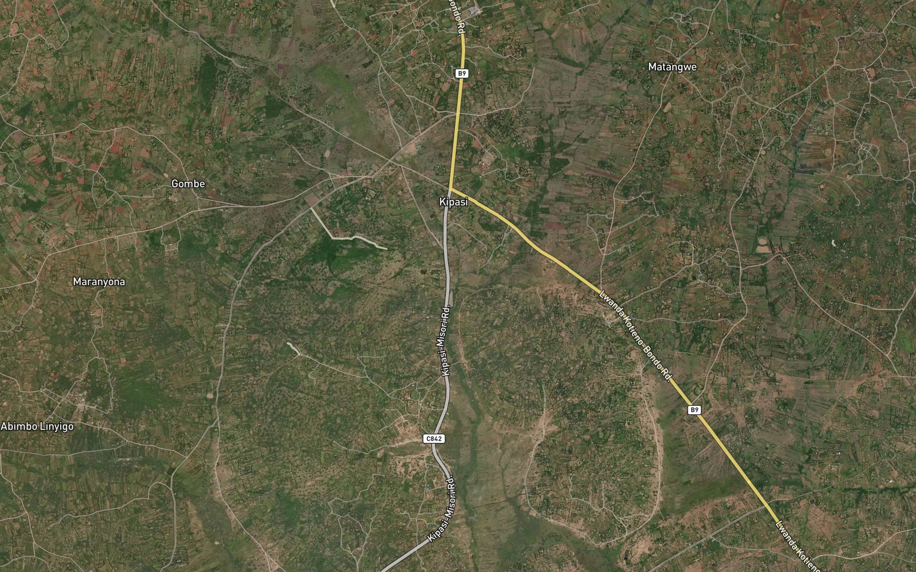 Satellite map of the Aredo