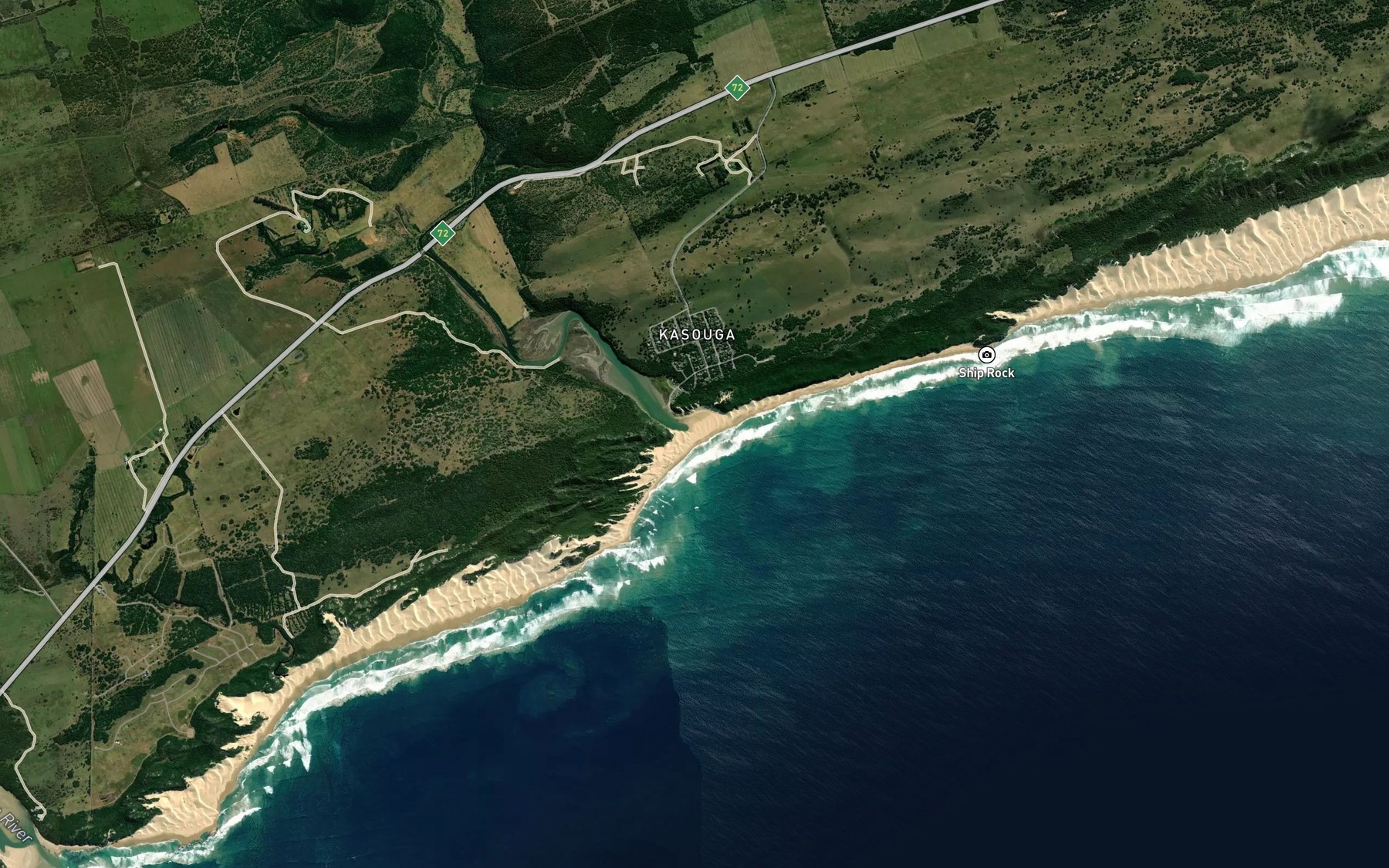 Satellite map of the Kasougarivier