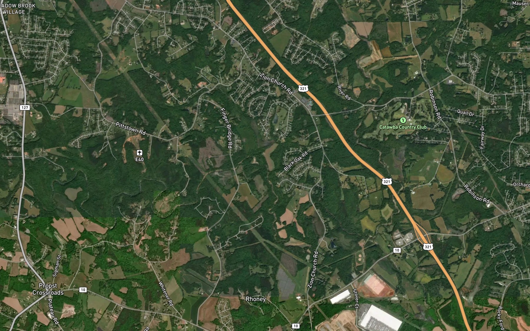Satellite map of the Hop Creek