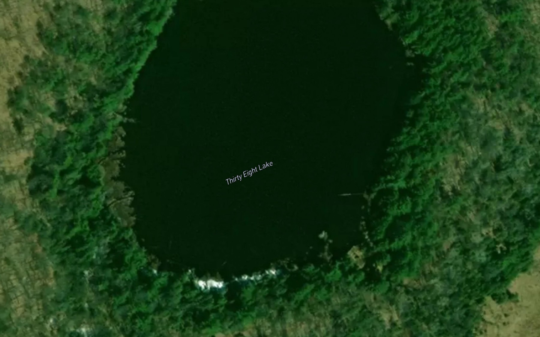 Satellite map of the Thirty Eight Lake