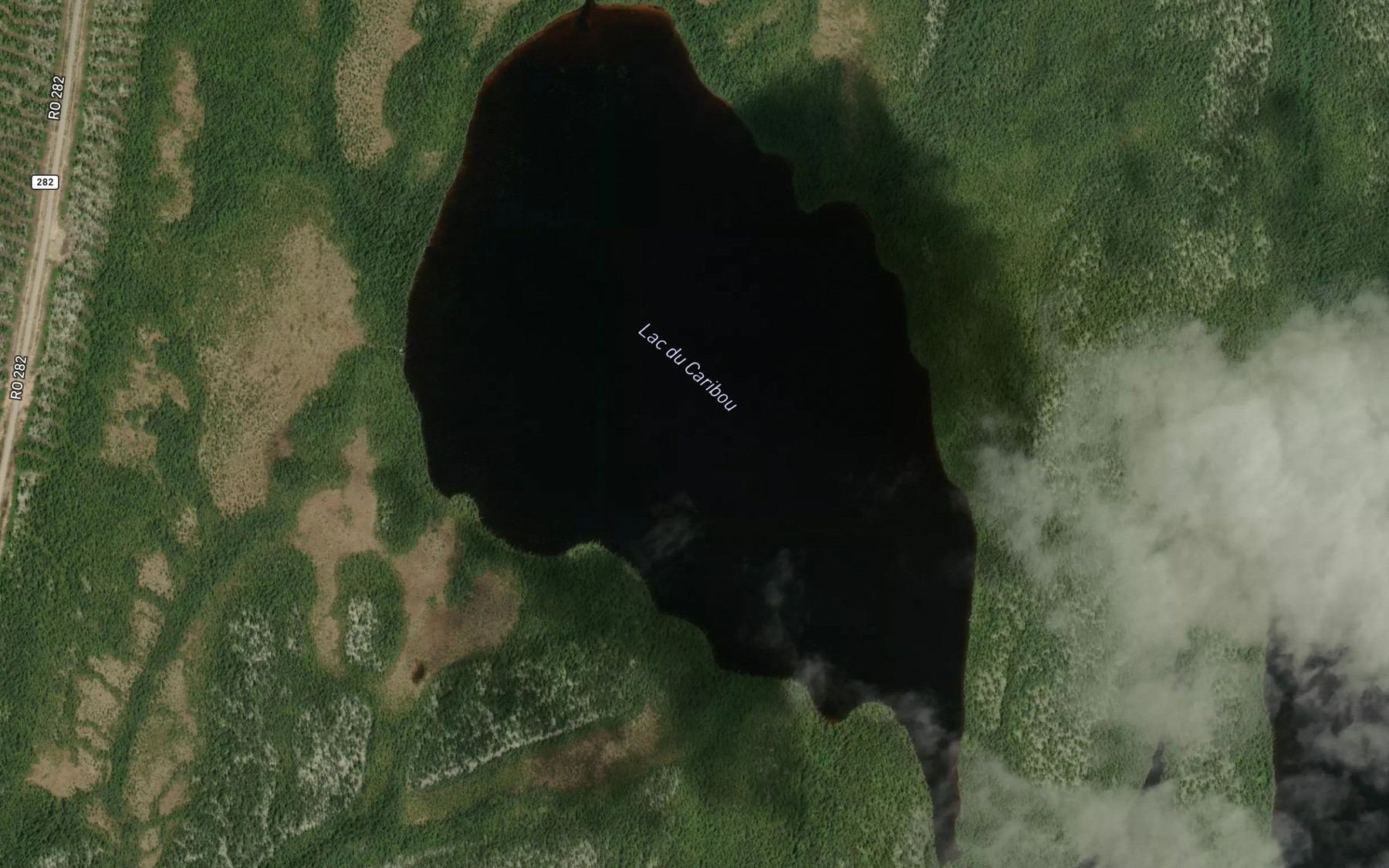 Satellite map of the Lac du Caribou