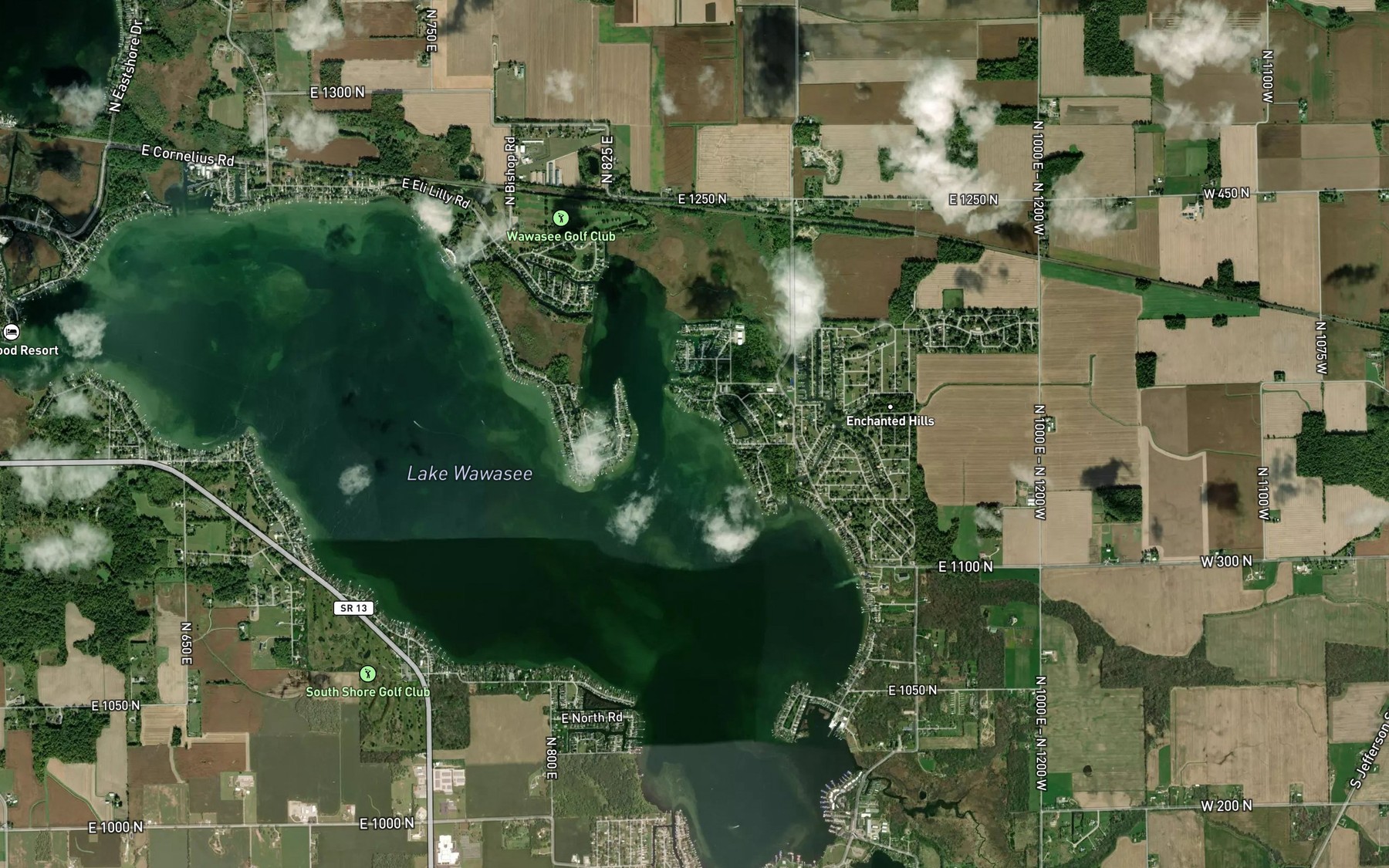 Satellite map of the Johnson Bay