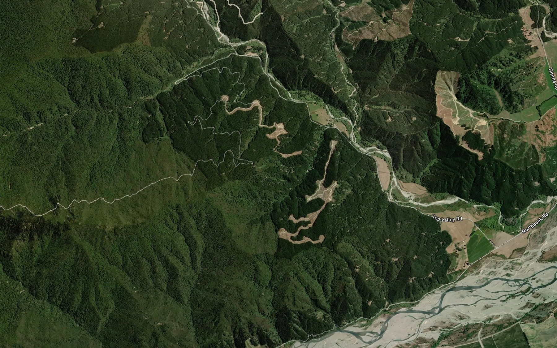 Satellite map of the Quartz Creek