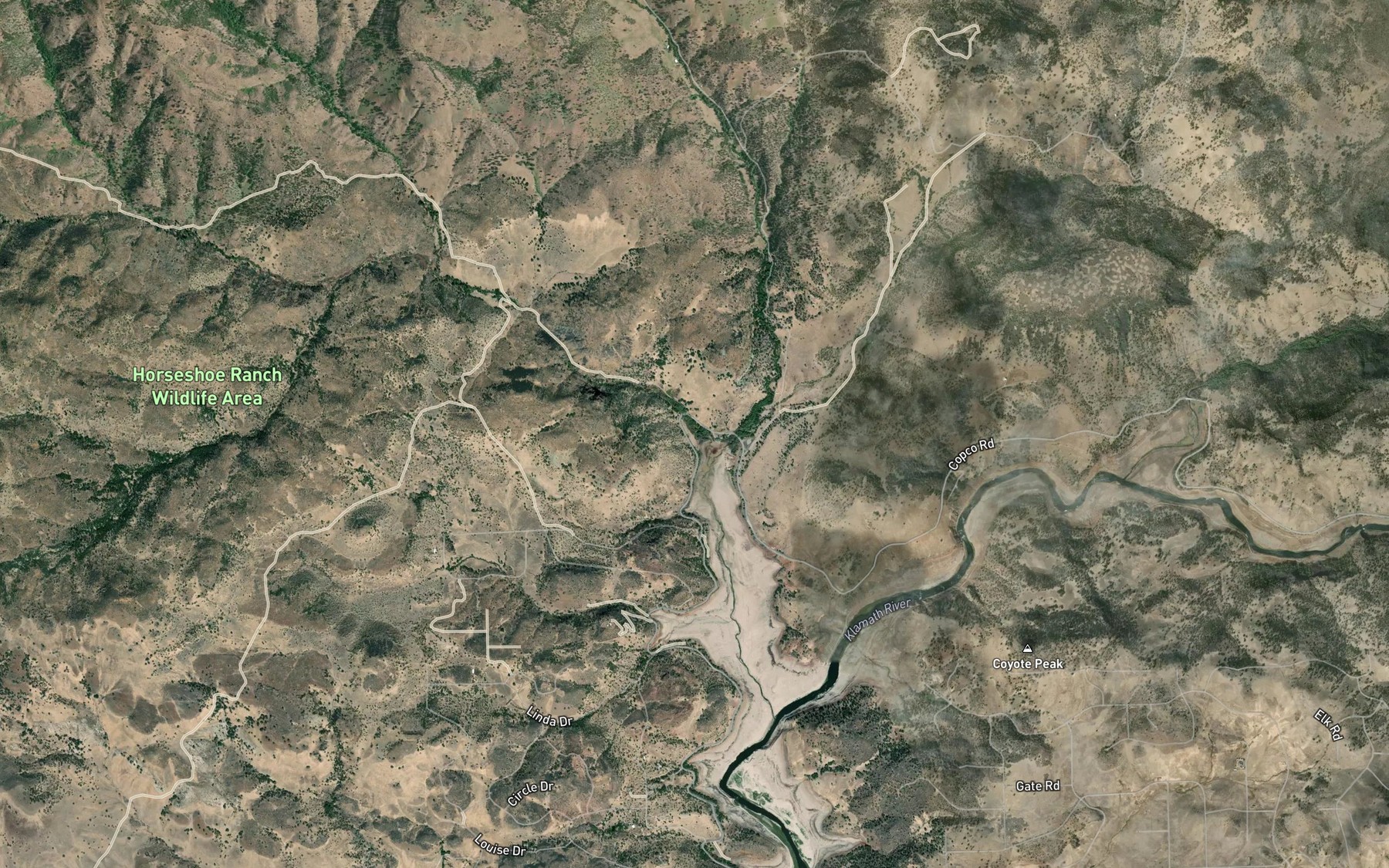 Satellite map of the Scotch Creek