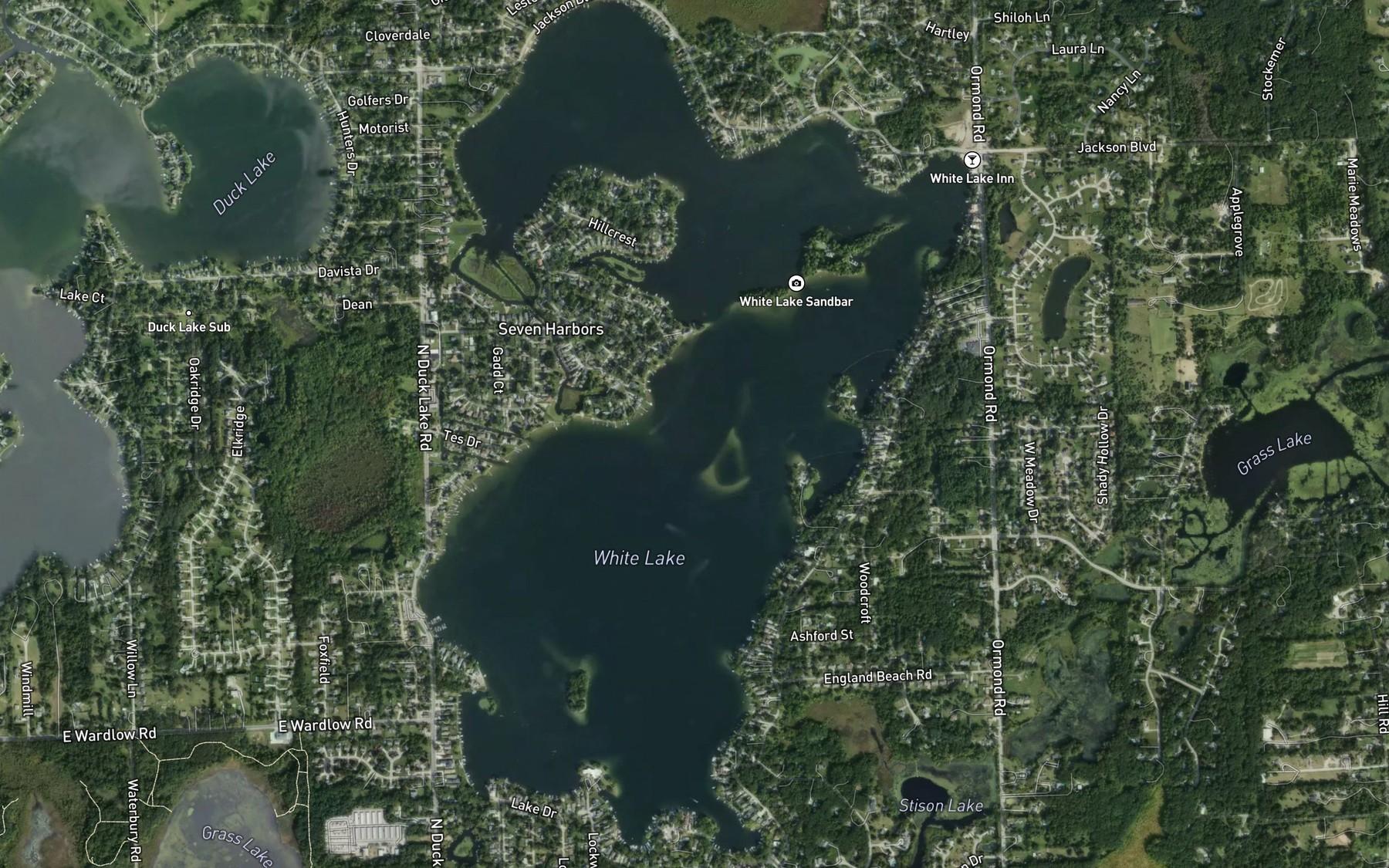 Satellite map of the White Lake