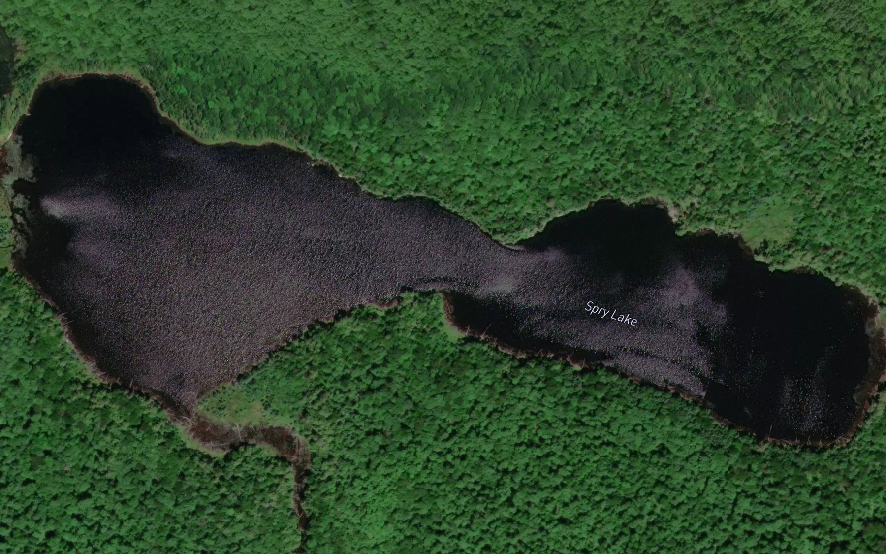 Satellite map of the Spry Lake