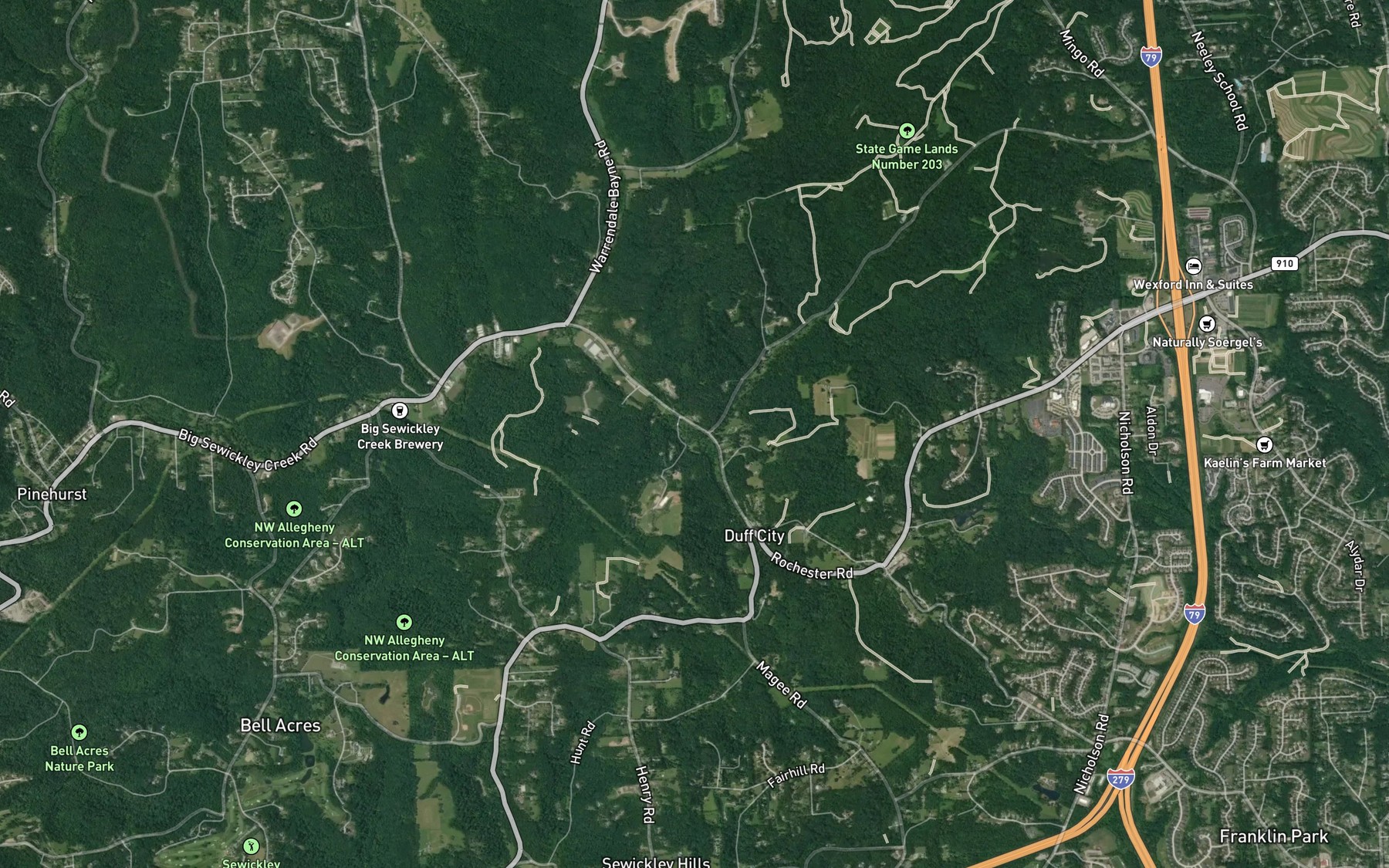 Satellite map of the Rippling Run