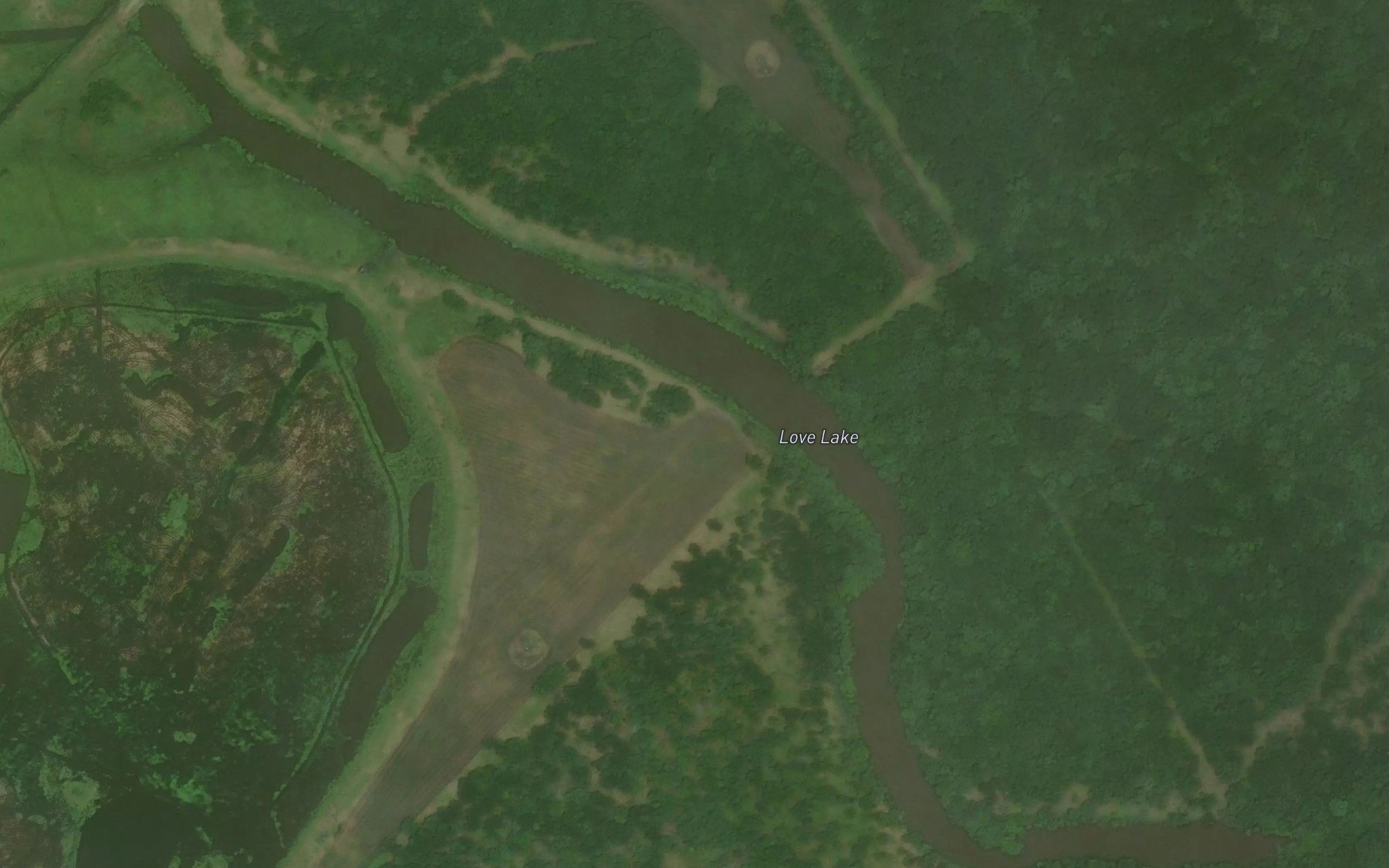 Satellite map of the Love Lake
